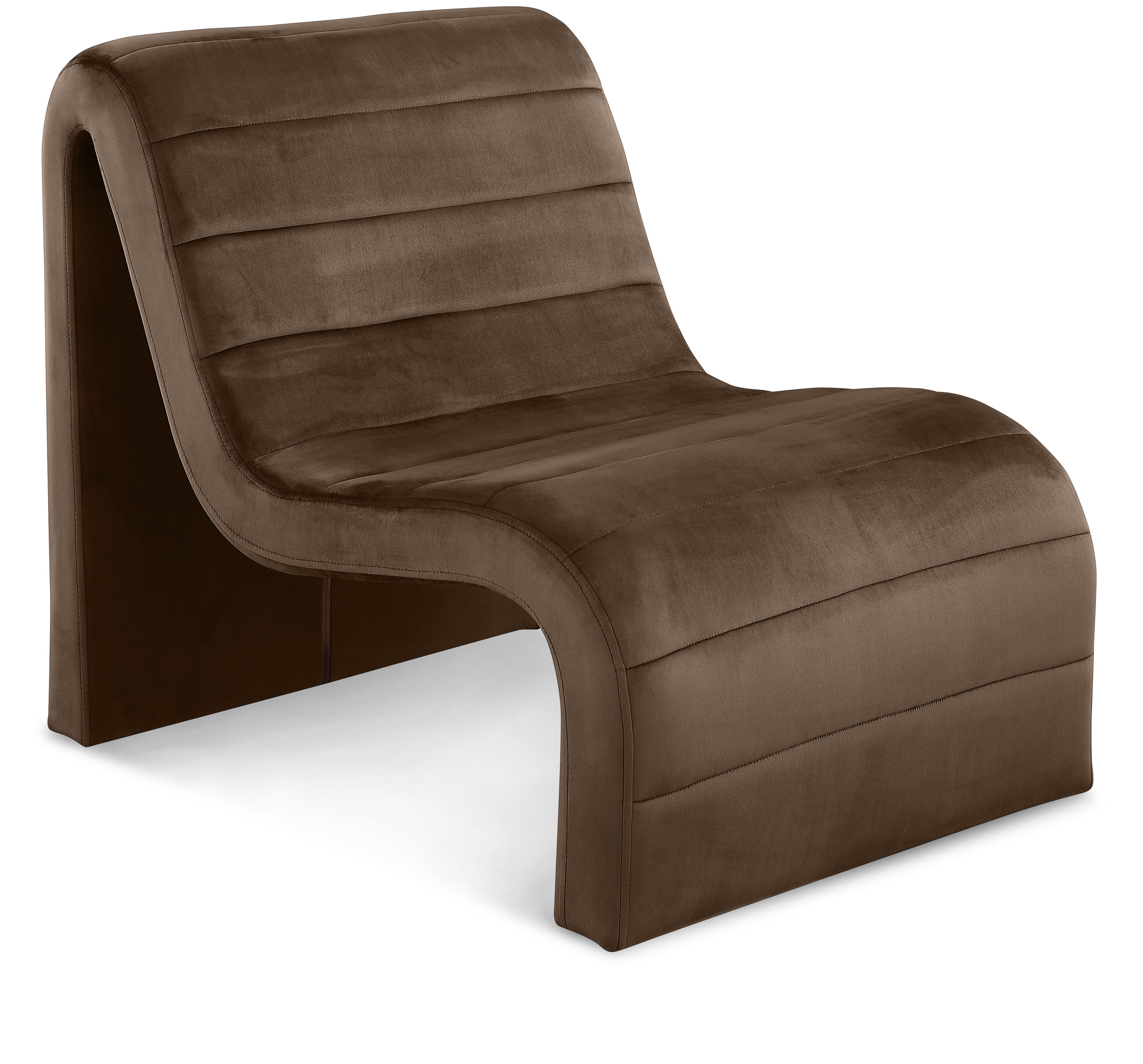 Ivy - Velvet Accent Chair - Brown