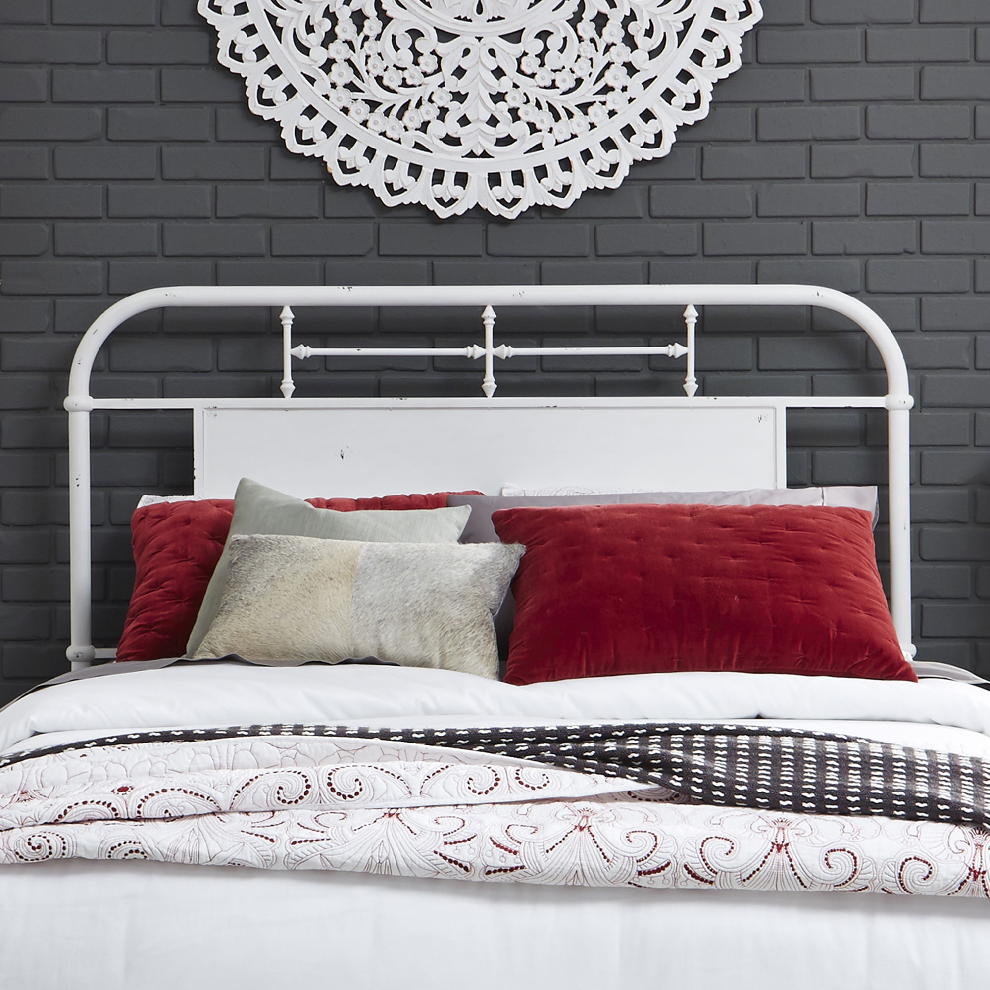 Liberty Furniture Vintage Series - Queen Metal Headboard - White