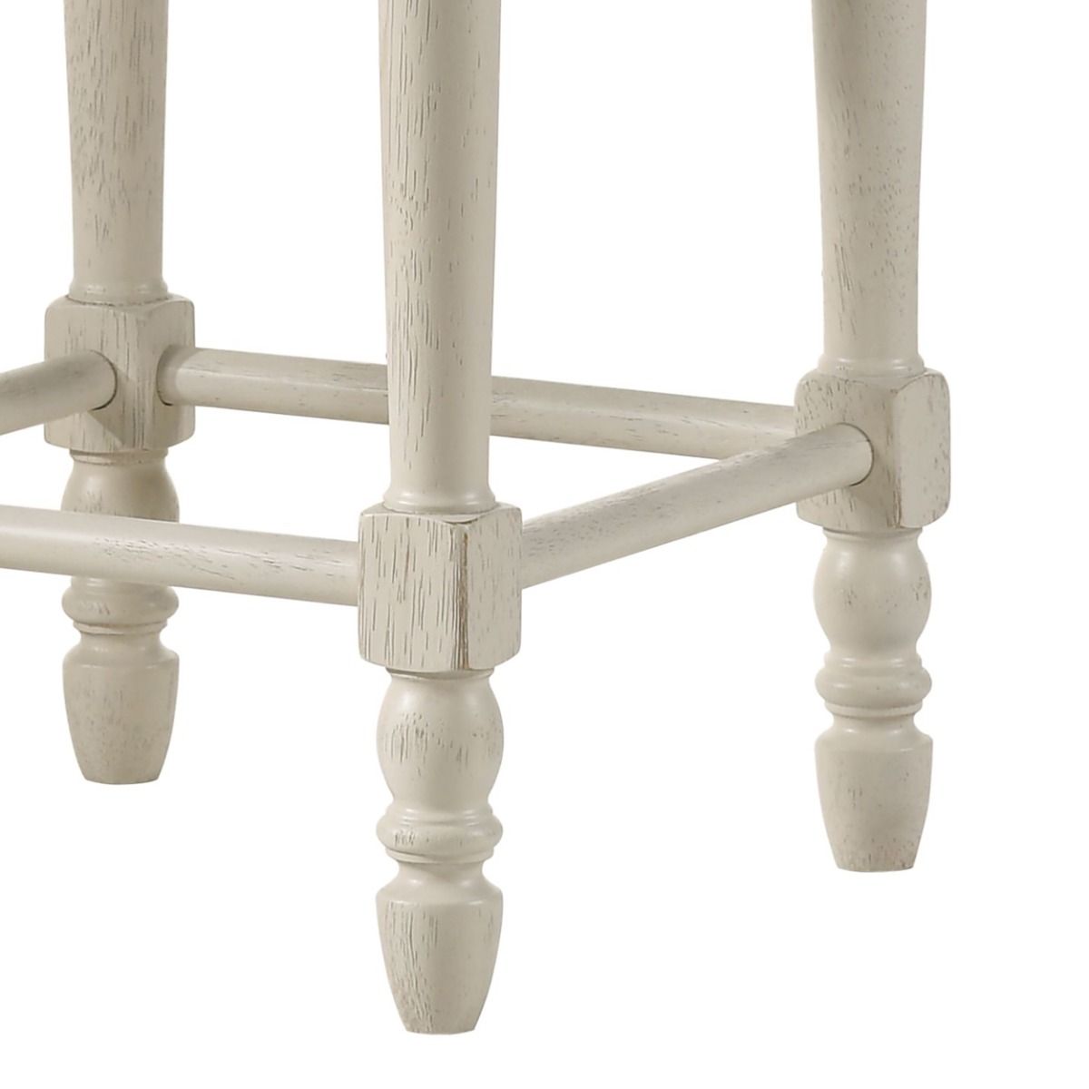 Tasnim - Counter Height Stool (Set of 2) - Tan Fabric & Antique White, white, view 6
