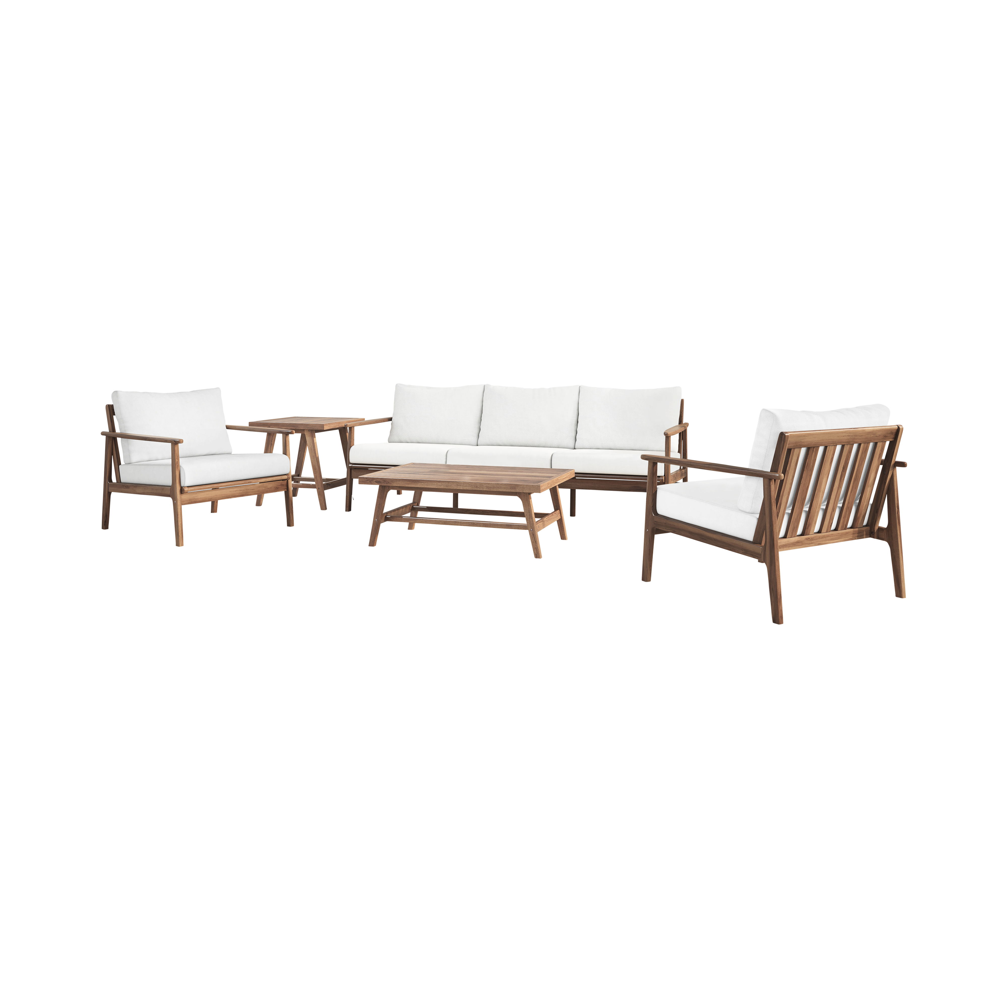 Ashton - 5 Piece Outdoor Set (Sofa & 2 Chairs & Coffee & End Table) - Nat