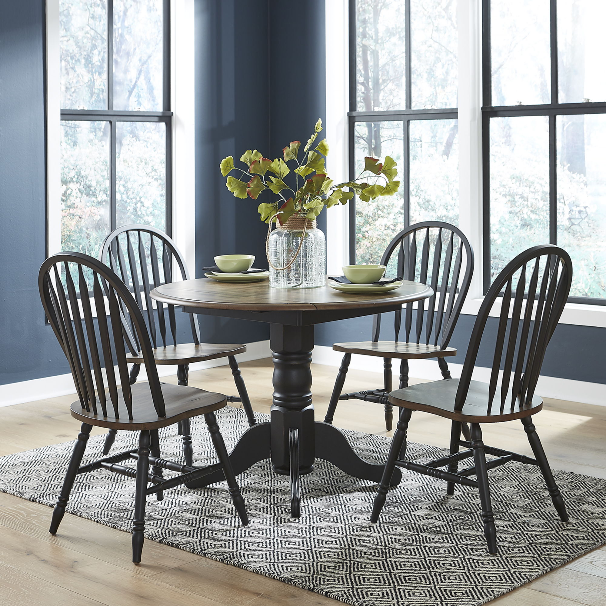 Liberty Furniture Carolina Crossing - 5 Piece Drop Leaf Set - Black