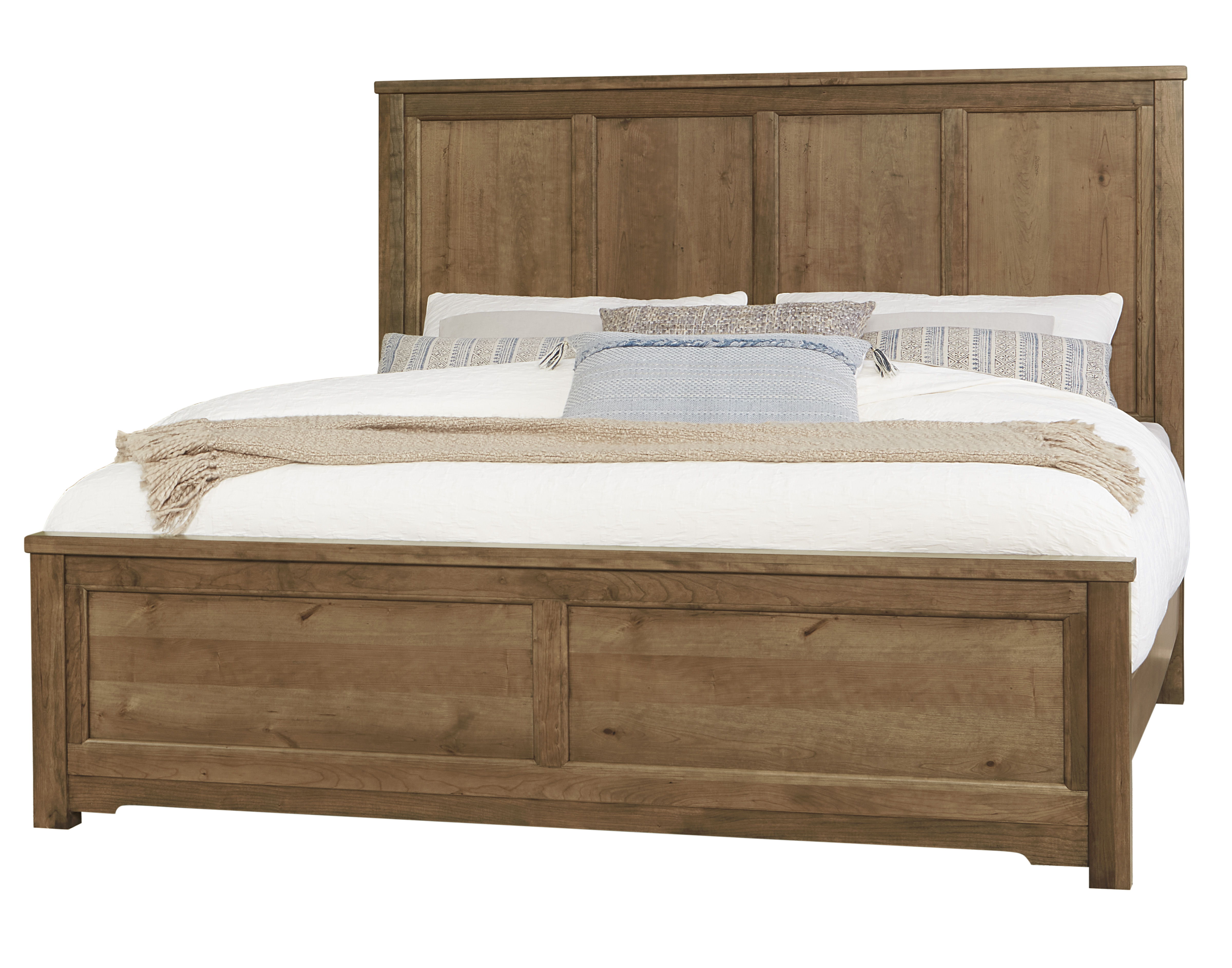 Vaughan-Bassett Crafted Cherry - Ben's 6 Panel King Bed - Medium Cherry