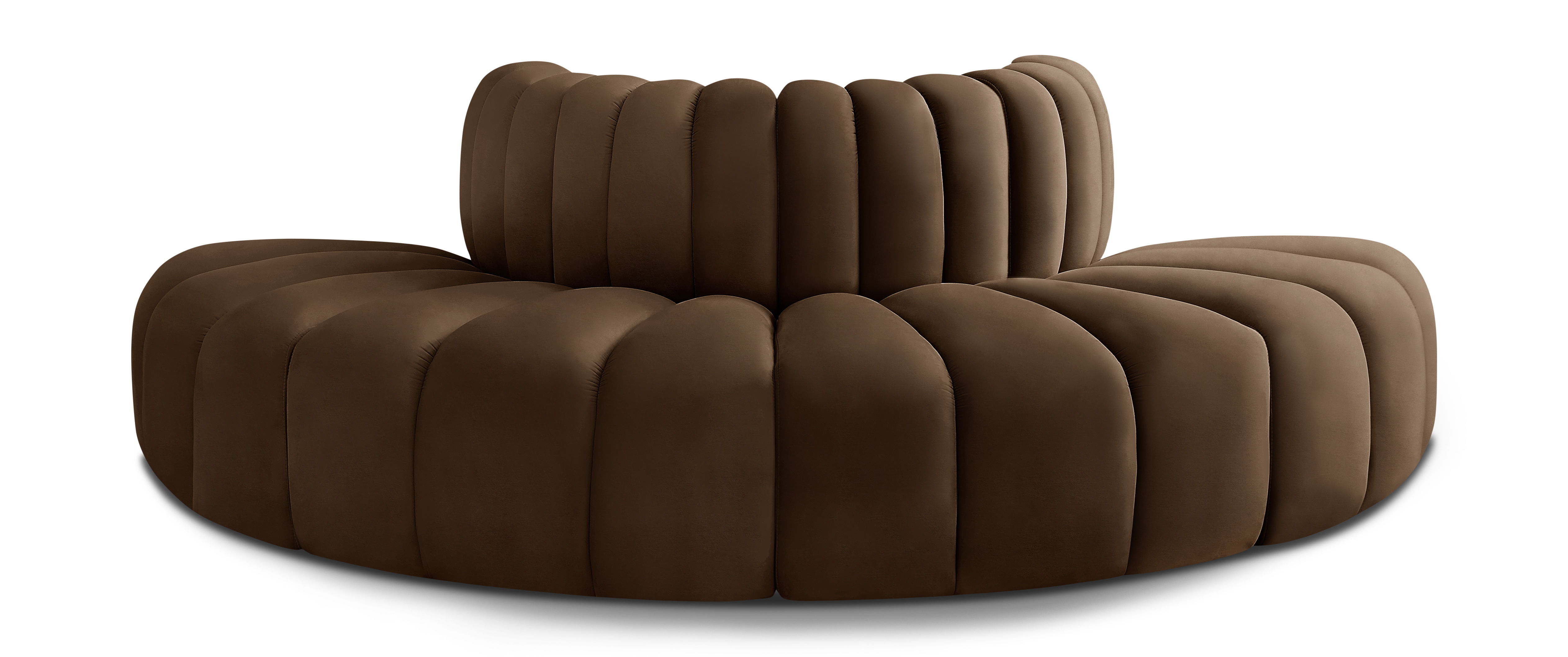 Arc - Velvet 4 Piece Modular Sofa - Brown