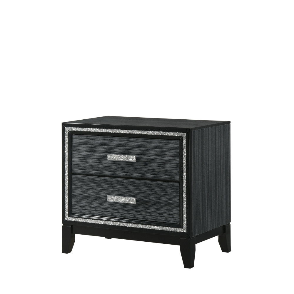 Haiden - Nightstand - Weathered Black, black