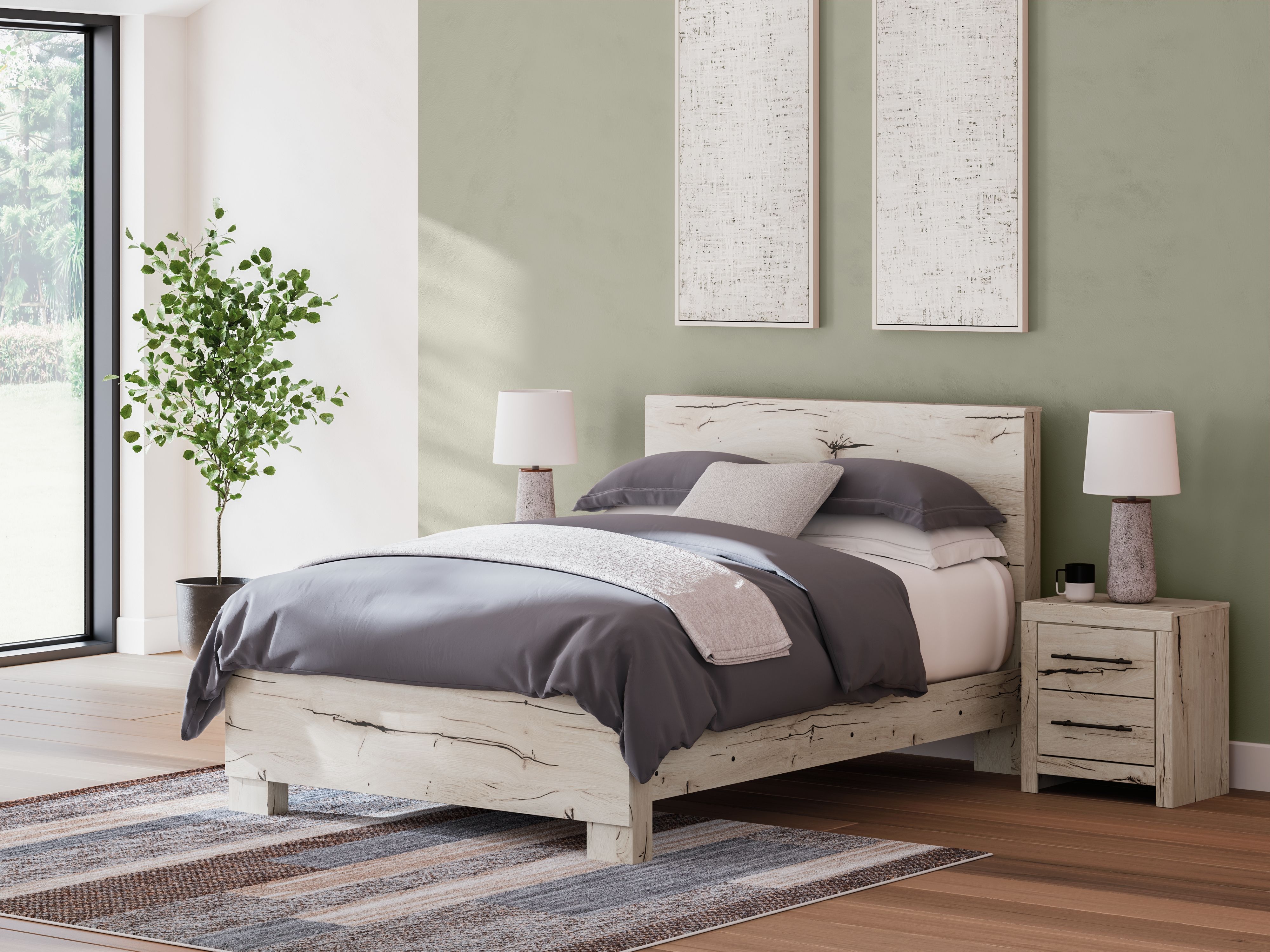 Ashley Furniture Lawroy - Queen Panel Bed - Light Natural - Image 10