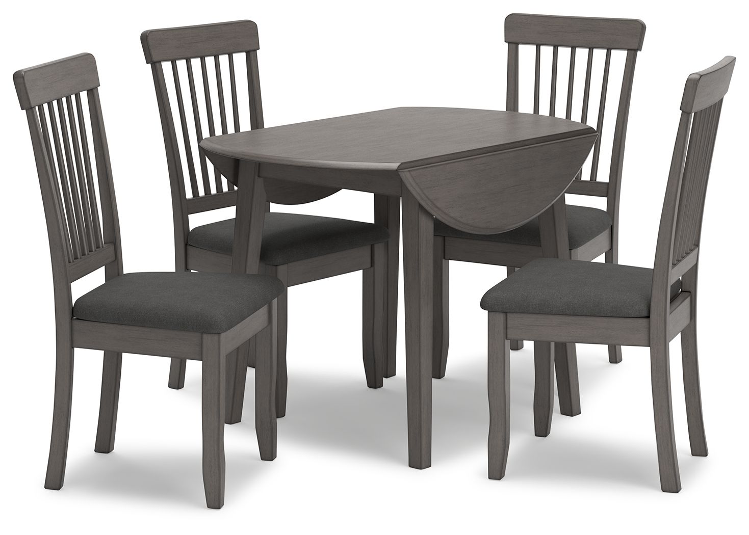 Ashley Furniture Shullden - Round Drm Drop Leaf Table - Gray - Image 7