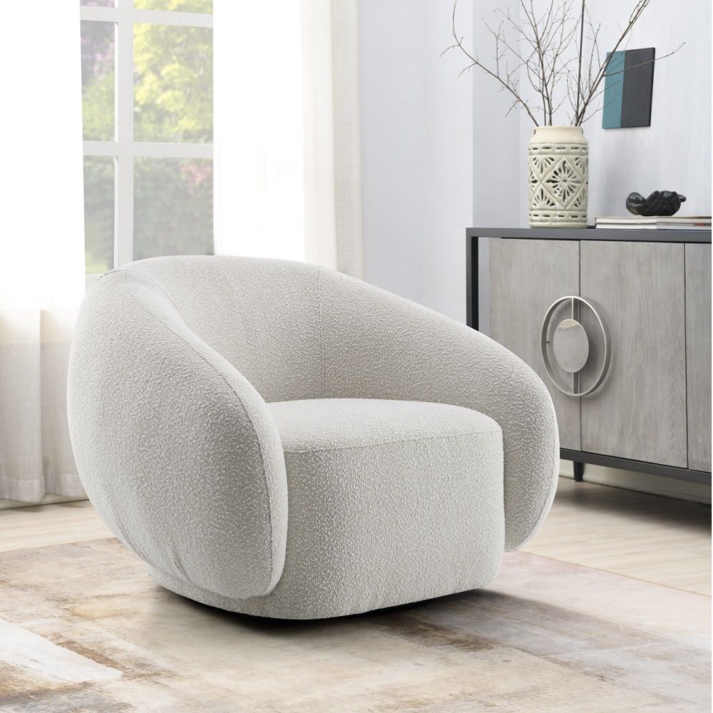 Isabel - Chair With Swivel - Beige Boucle, beige