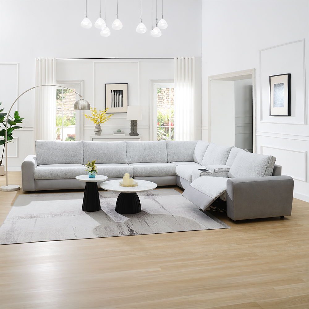 Tarrance - Modular Armless Chair - Gray, light gray