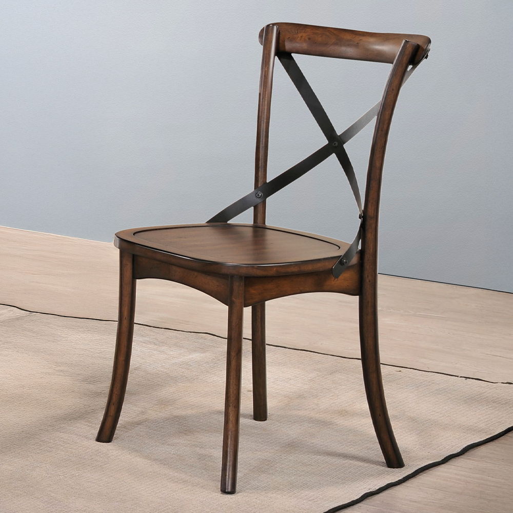 Kaelyn - Side Chair (Set of 2) - Dark Oak & Black Metal, black
