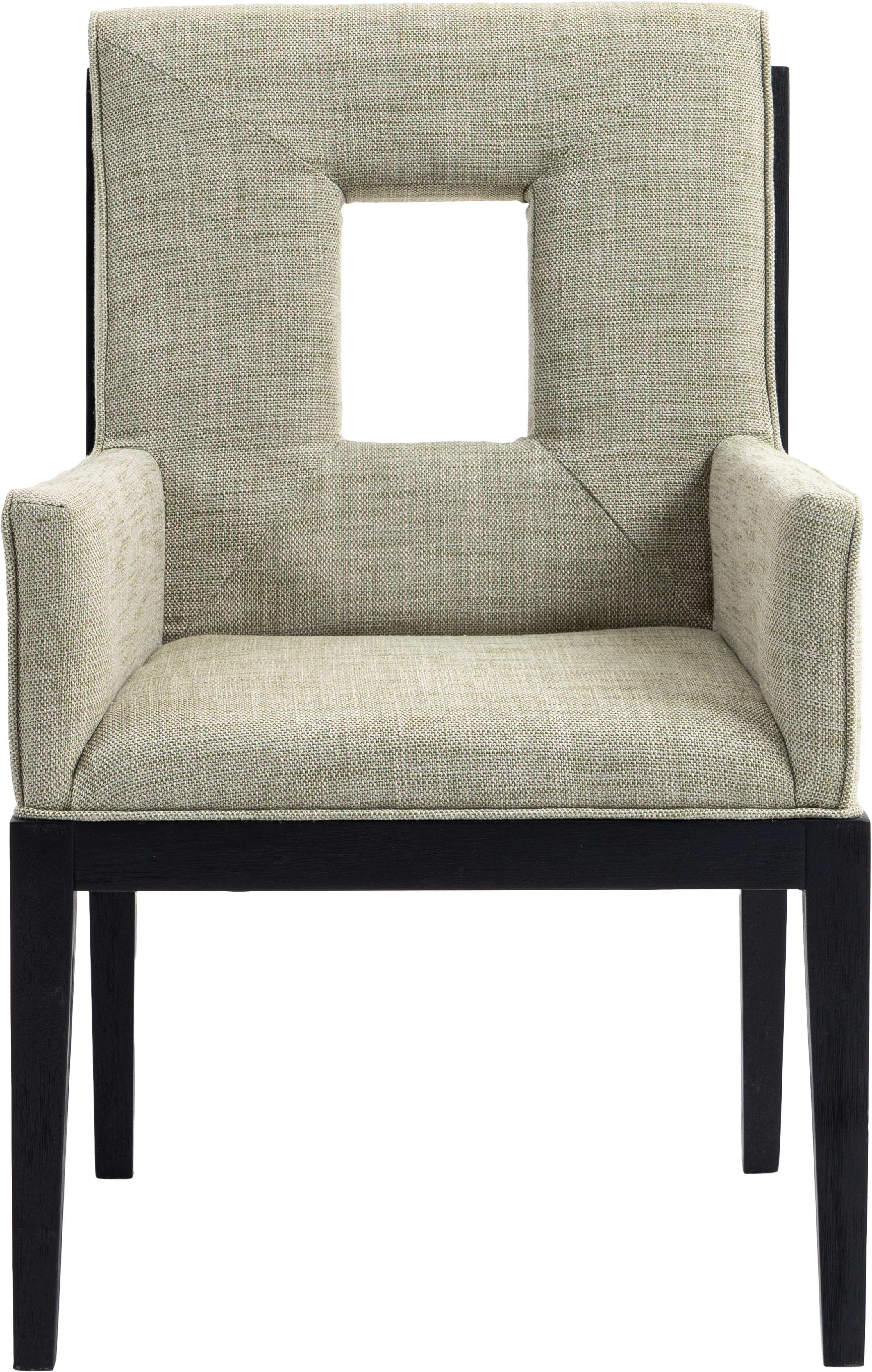 Gwendolyn - Dining Arm Chair With Black Frame - Green