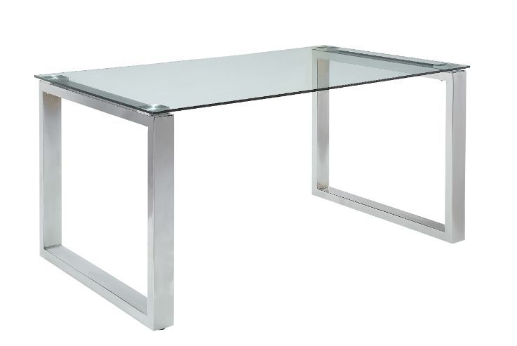 Abraham - Dining Table - Clear Glass & Chrome Finish Image