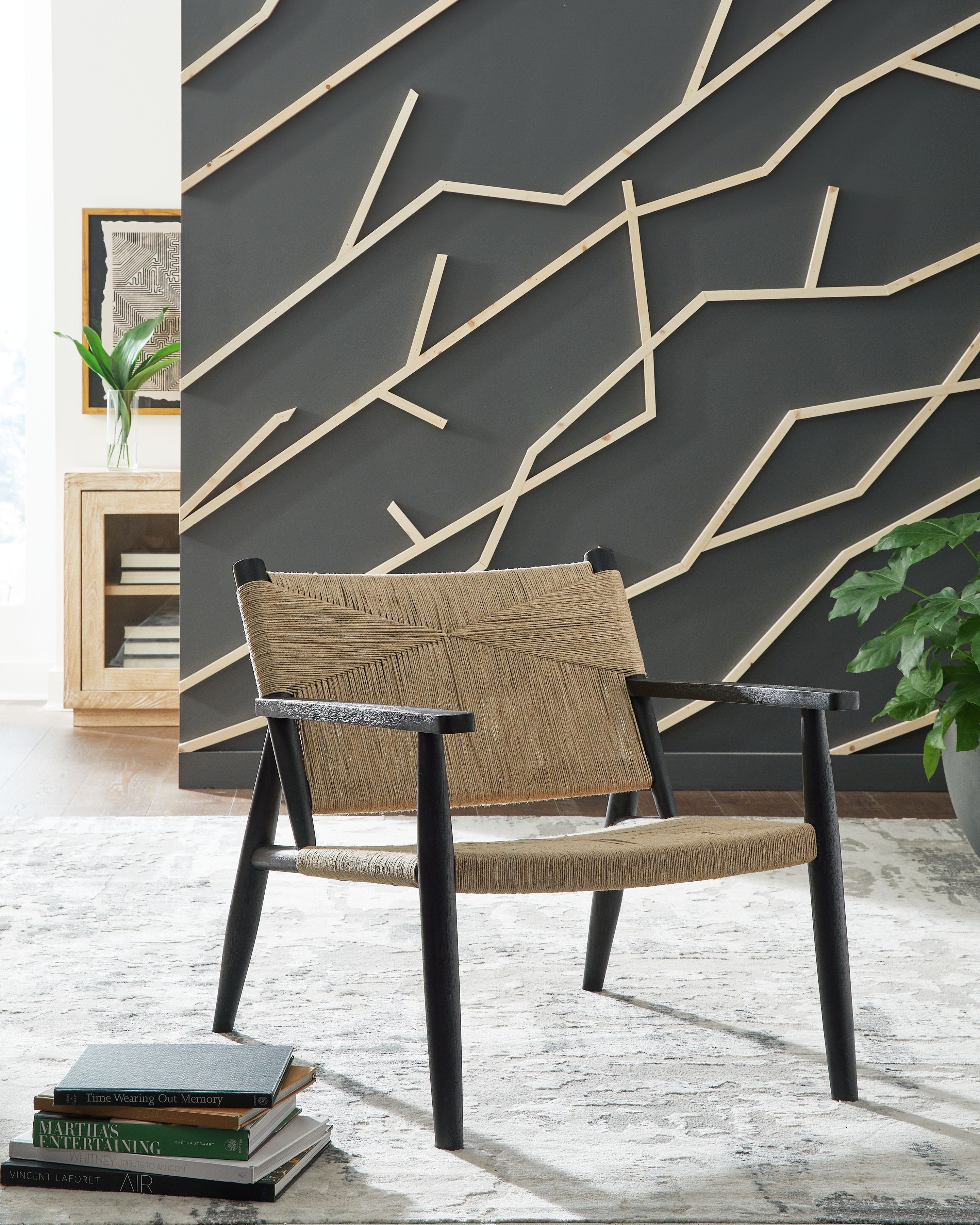 Ashley Furniture Halfmore - Accent Chair - Black / Natural - Image 2