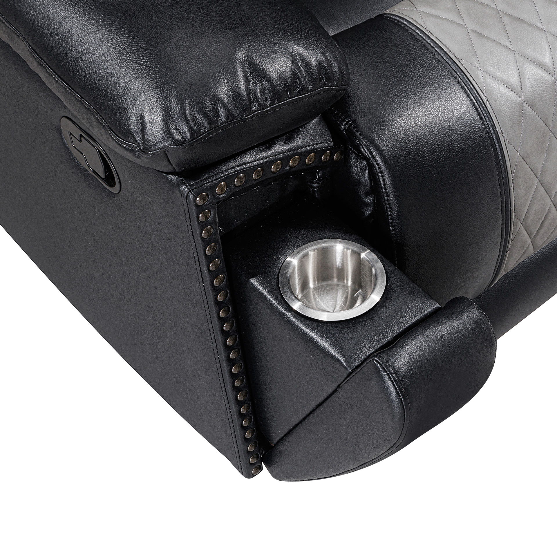 Nikko - Sofa With Dual Recliner - Black / Gray, black, view 8