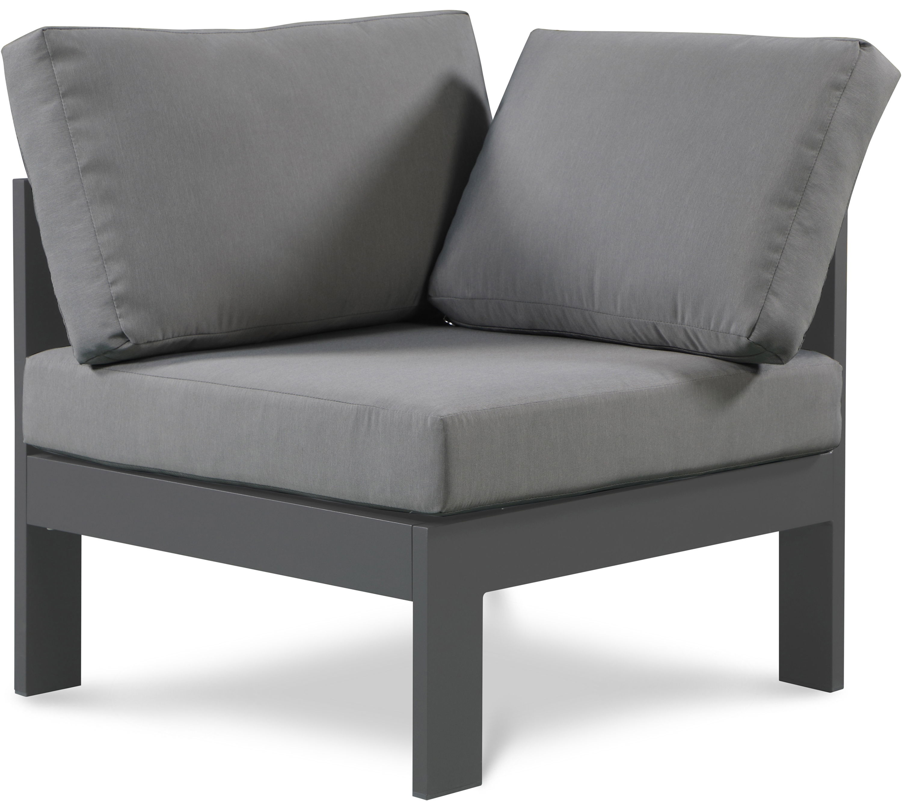 Nizuc - Outdoor Patio Corner Chair With Gray Base - Gray