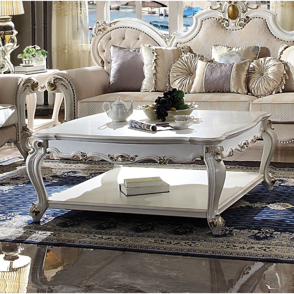 Picardy - Coffee Table - Antique Pearl, white