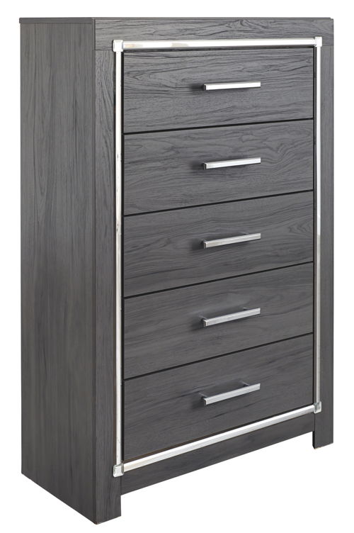 Lodanna - Five Drawer Chest - Gray, dark gray