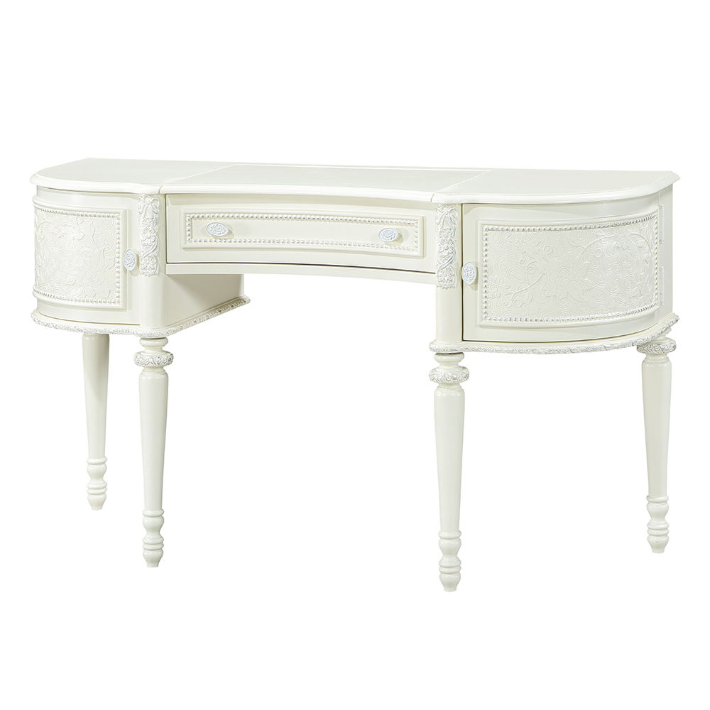 Dorothy - Vanity Desk & Mirror - Ivory, white, view 2