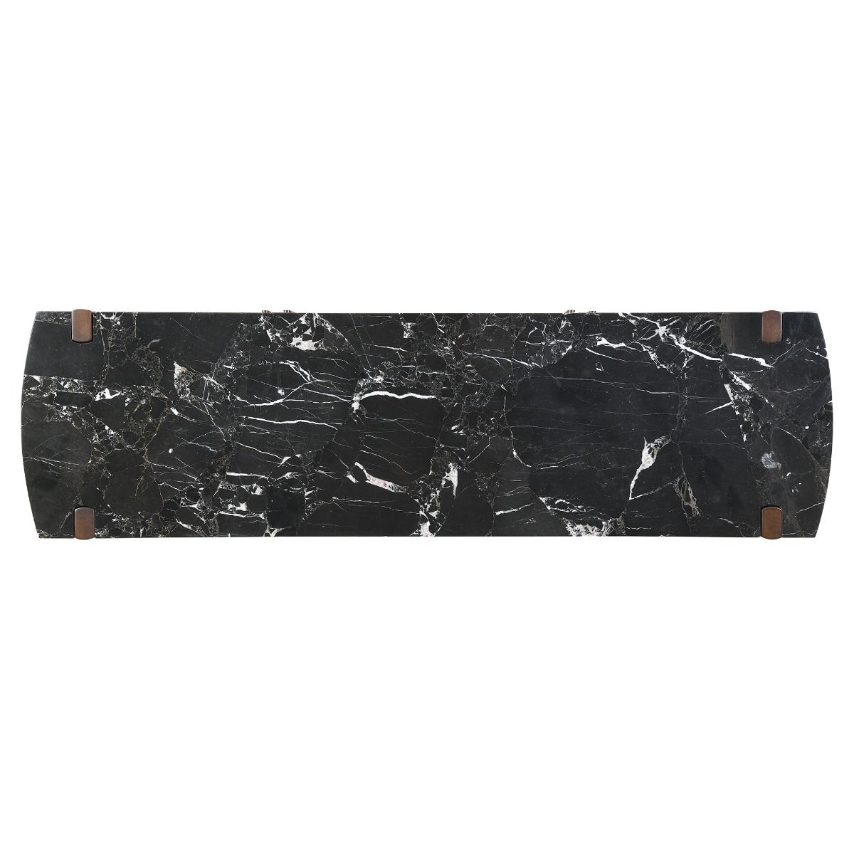 Estella - Server With Marble Top - Black Natural Marble Top & Walnut, dark brown, view 4