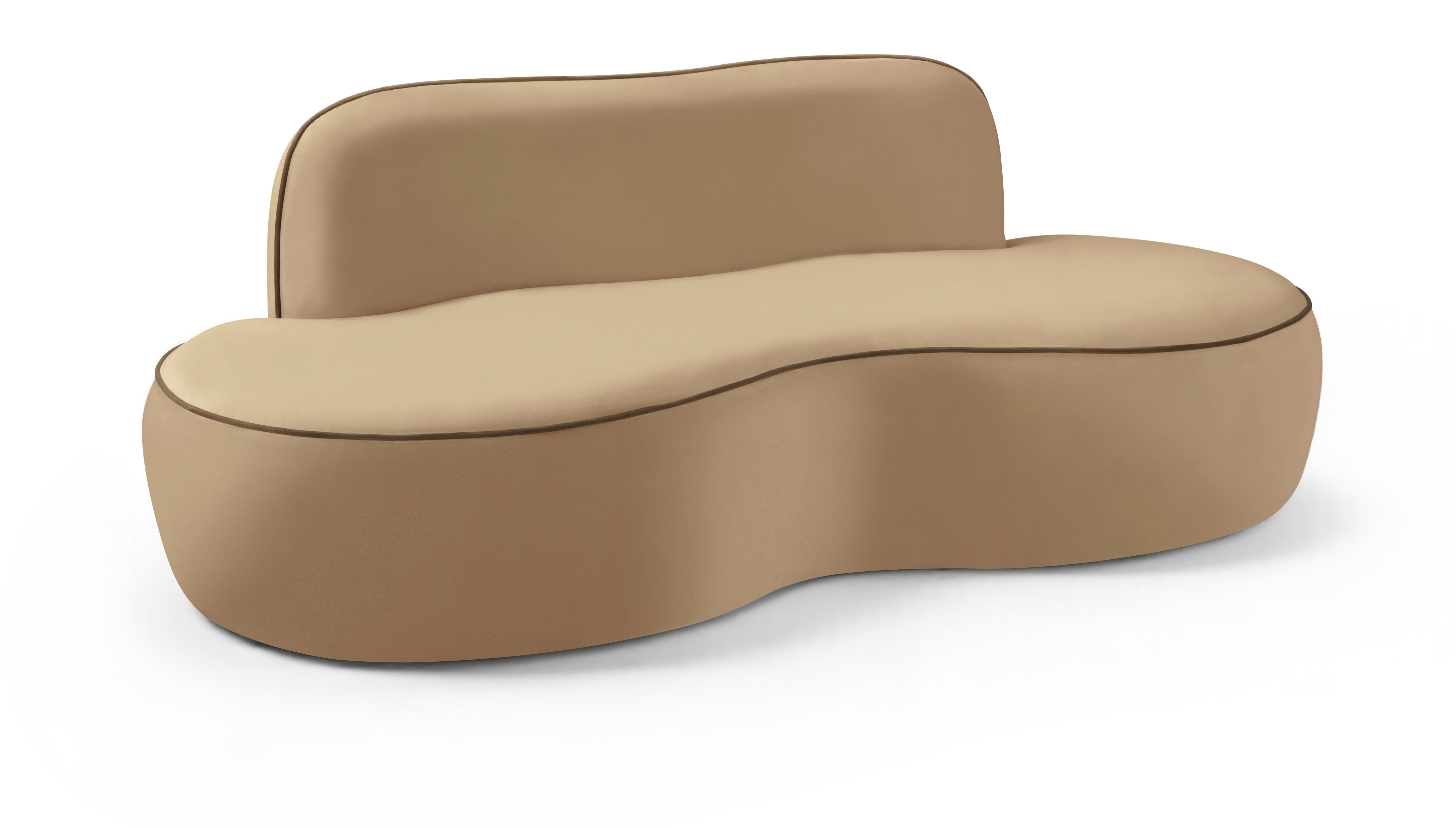Swerve - Velvet 77" Upholstered Loveseat - Beige