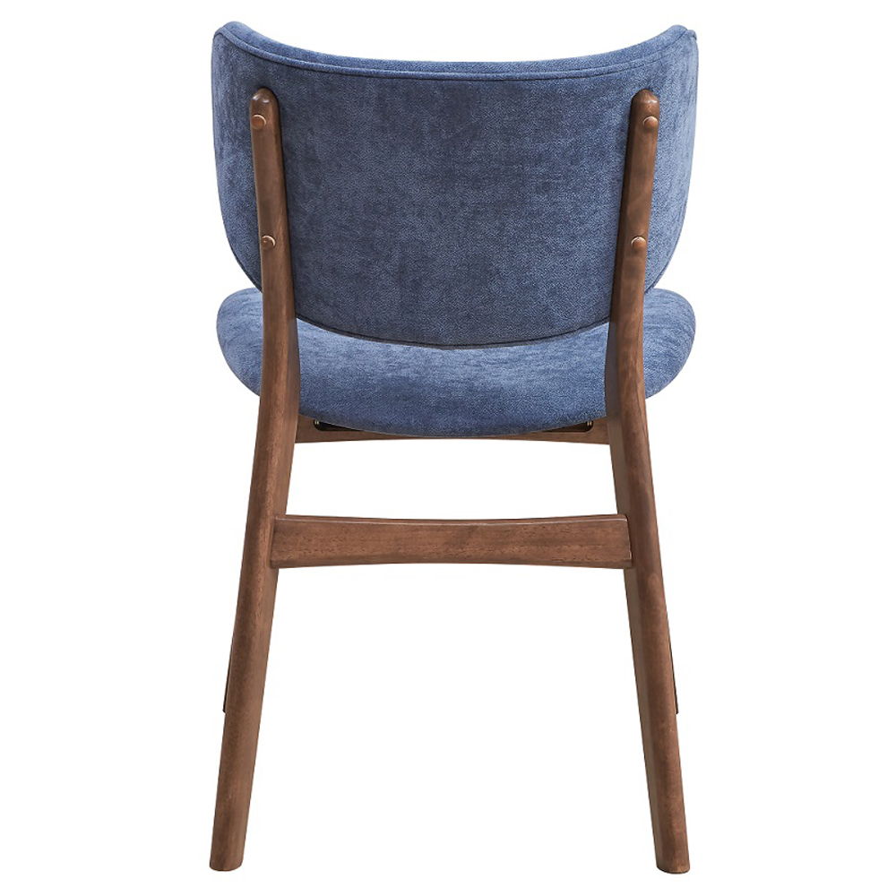 Bevis - Side Chair (Set of 2) - Blue Fabric & Walnut, dark brown, view 3