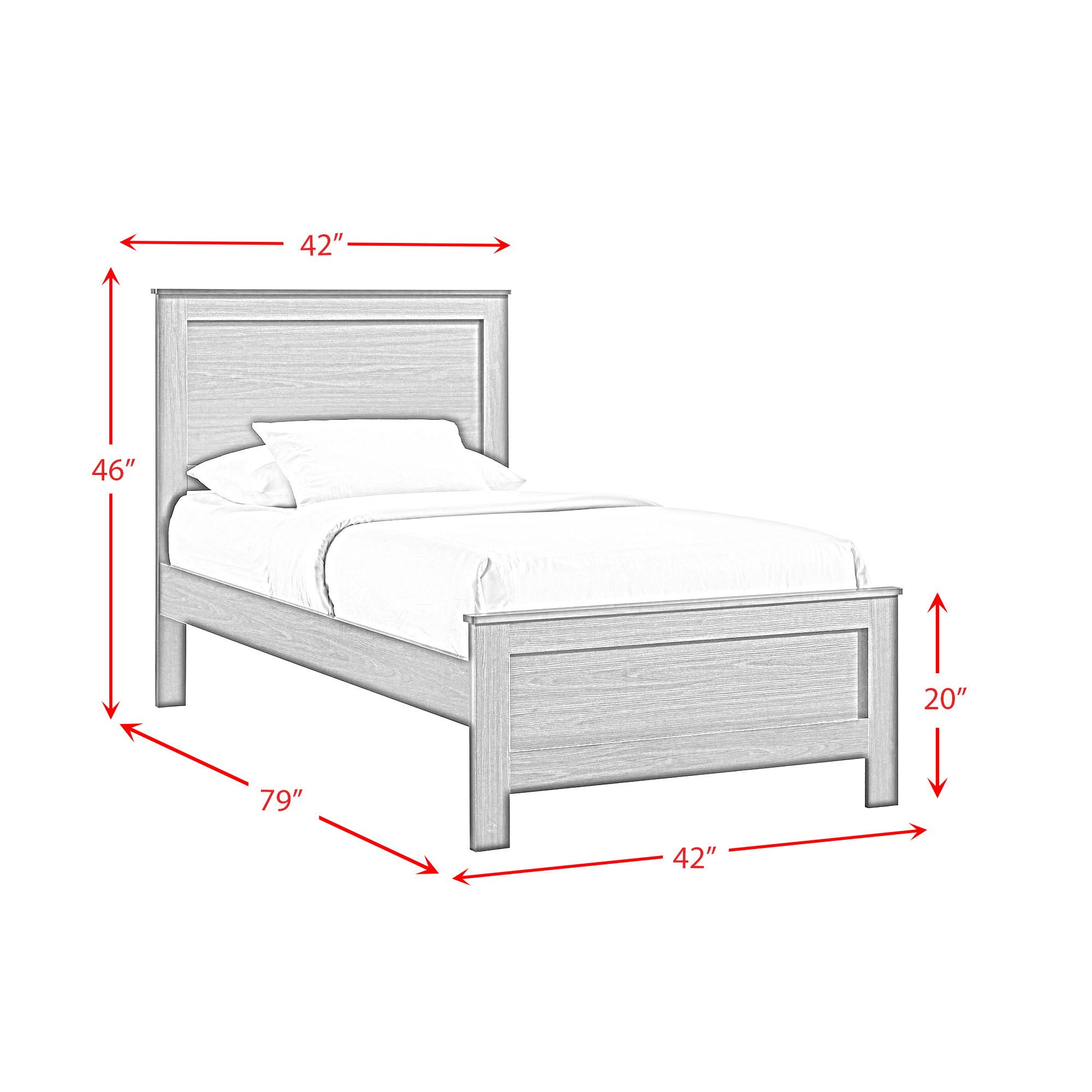 Sami - Youth Twin Panel Bed - White