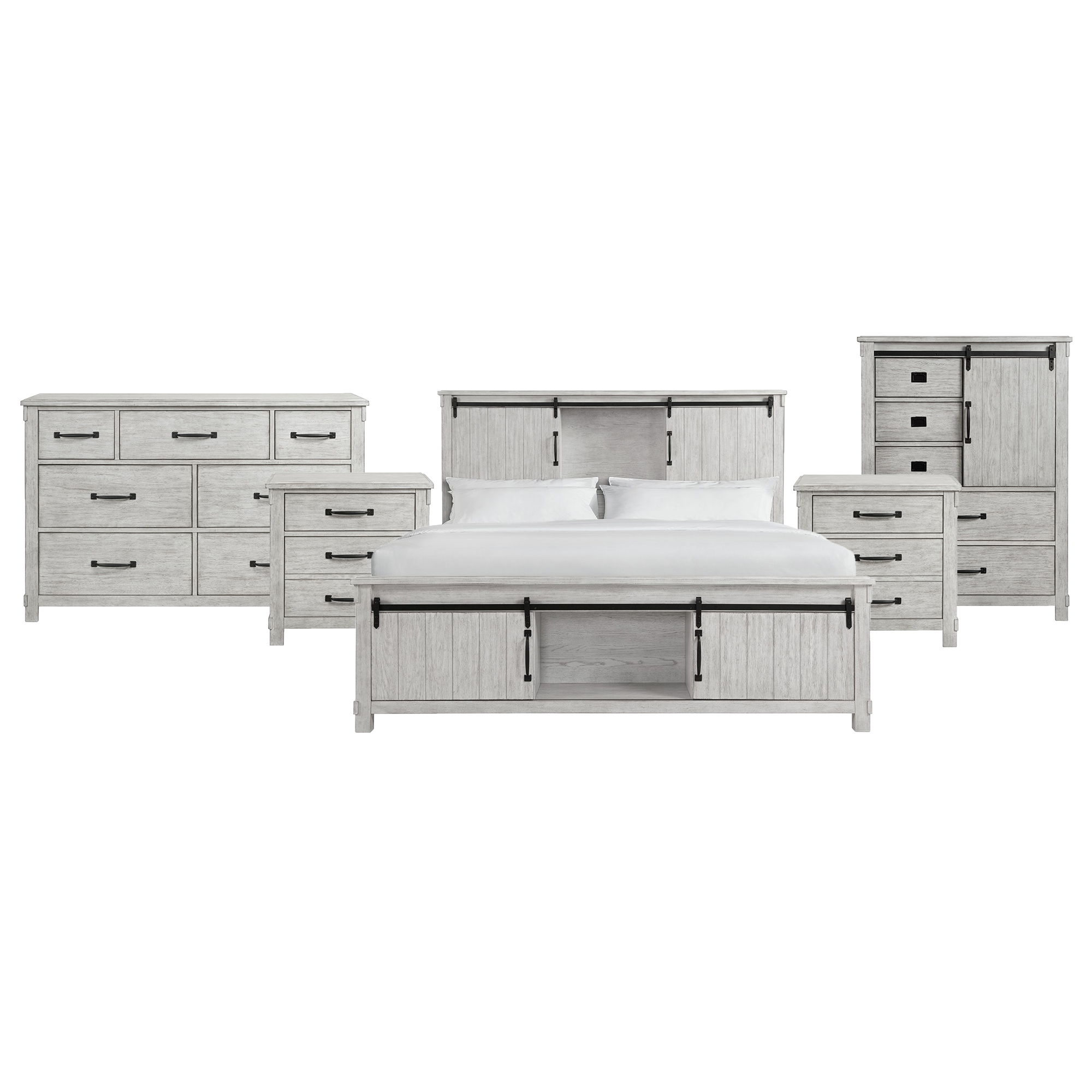 King · 5 Pc · Bedroom Set With 2 Nightstands, Dresser & Chest