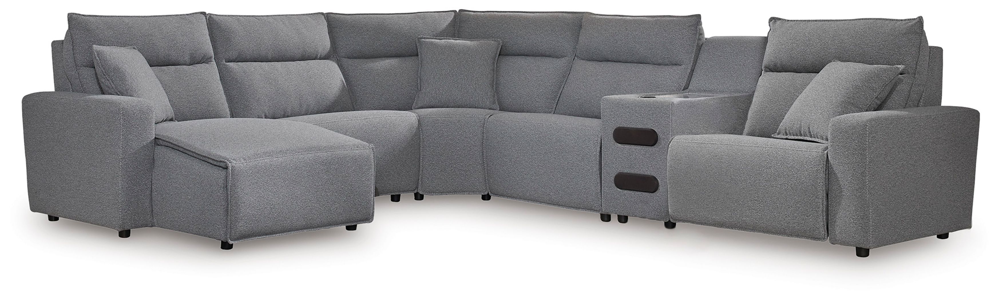 6 Pc · Power Reclining Sectional With LAF Press Back Power Chaise And Audio Console