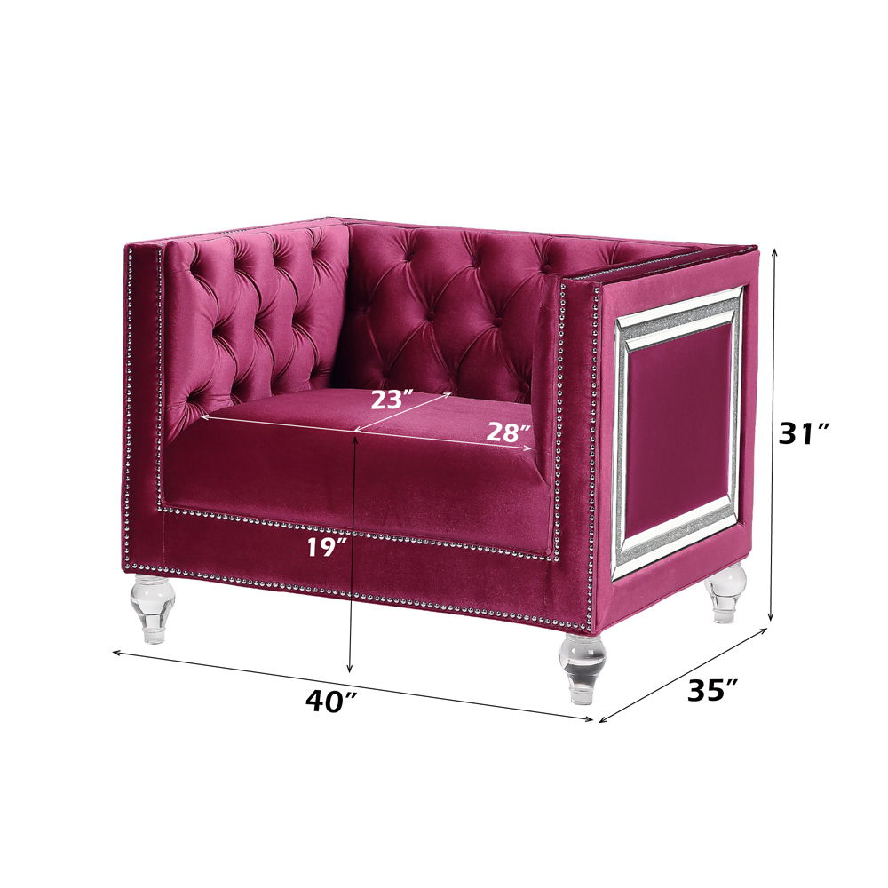 Heibero - Chair (Same Lv01402) - Burgundy Velvet, purple, view 4