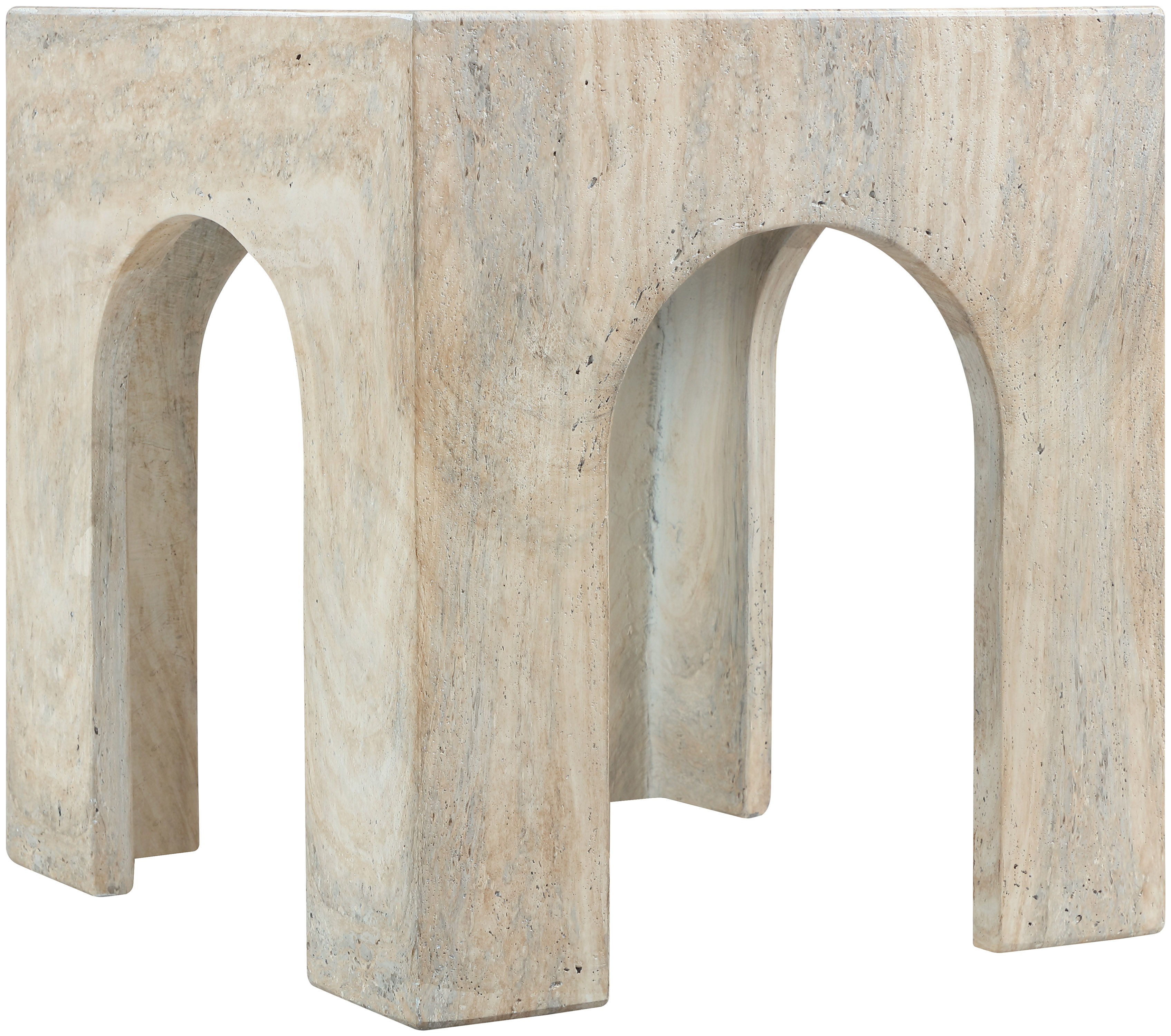 Renza - Concrete And Fiberglass Indoor / Outdoor End Table - Natural