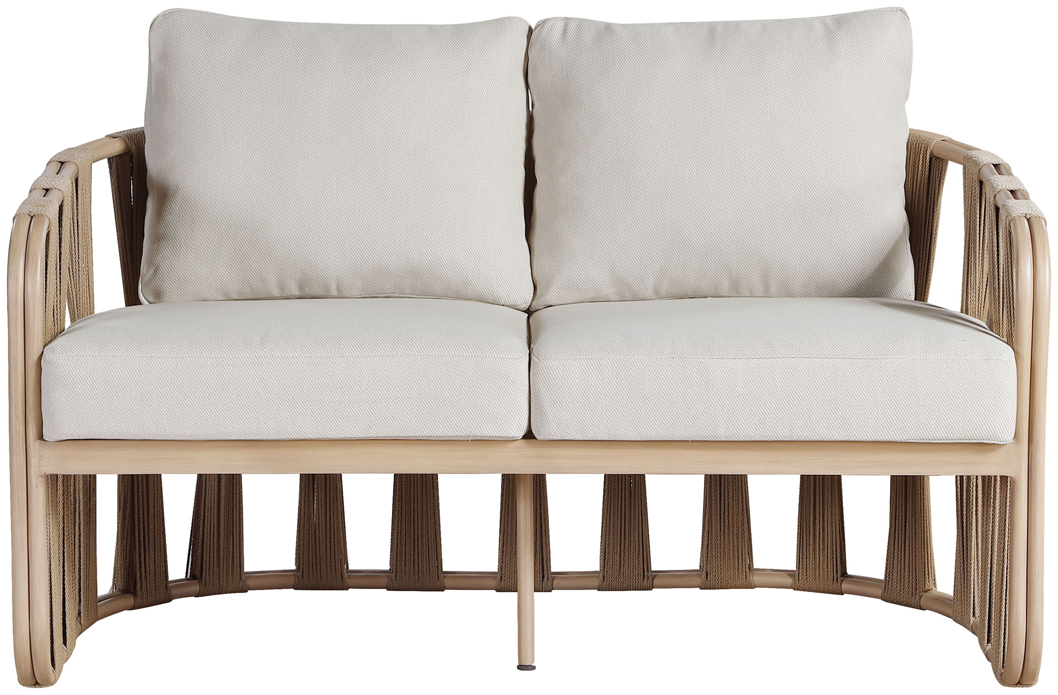 San Pietro - Resilient Waterproof Fabric 60.5" Upholstered Outdoor Patio Loveseat - Beige