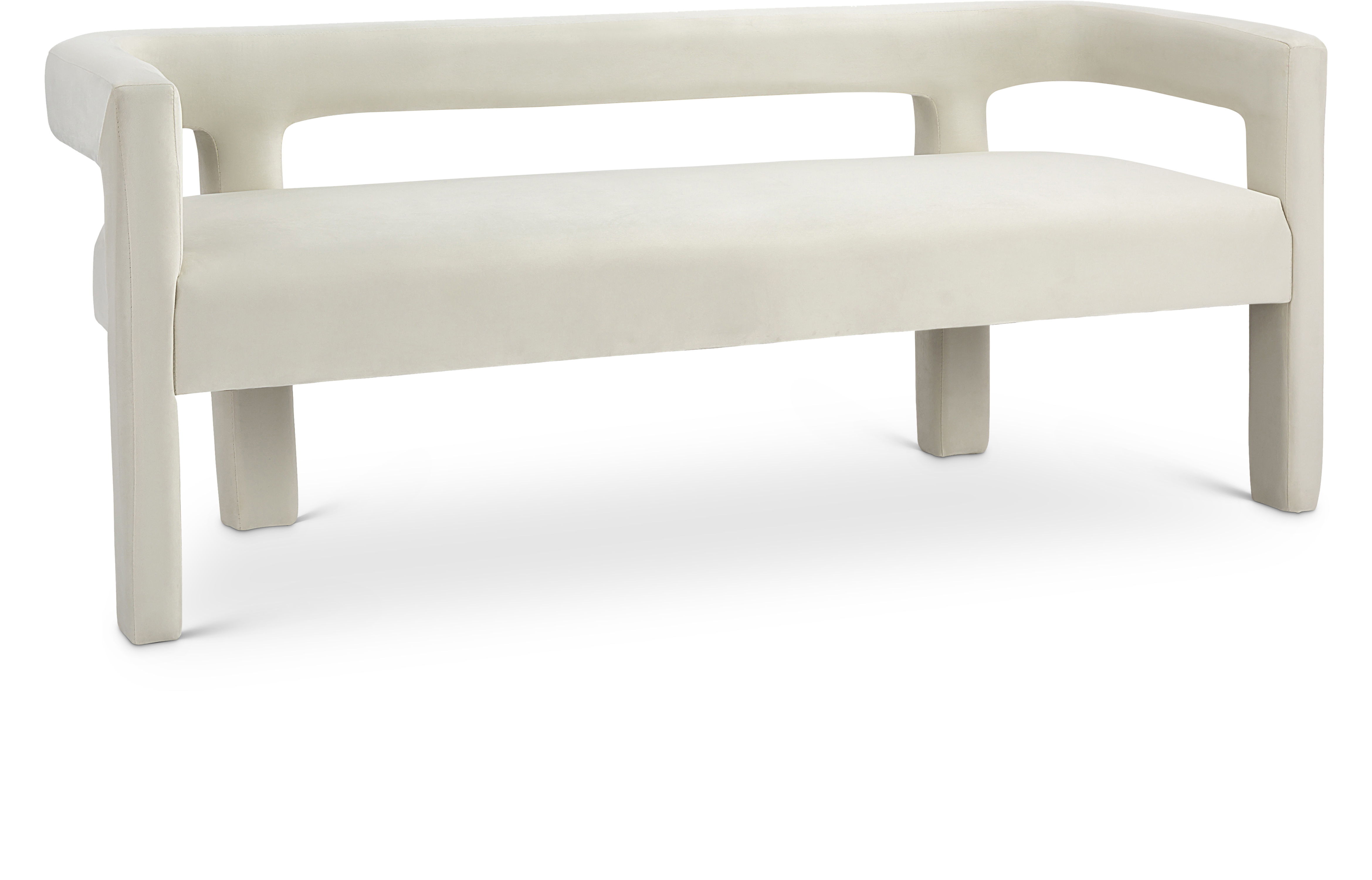 Athena - Velvet Bench - Cream
