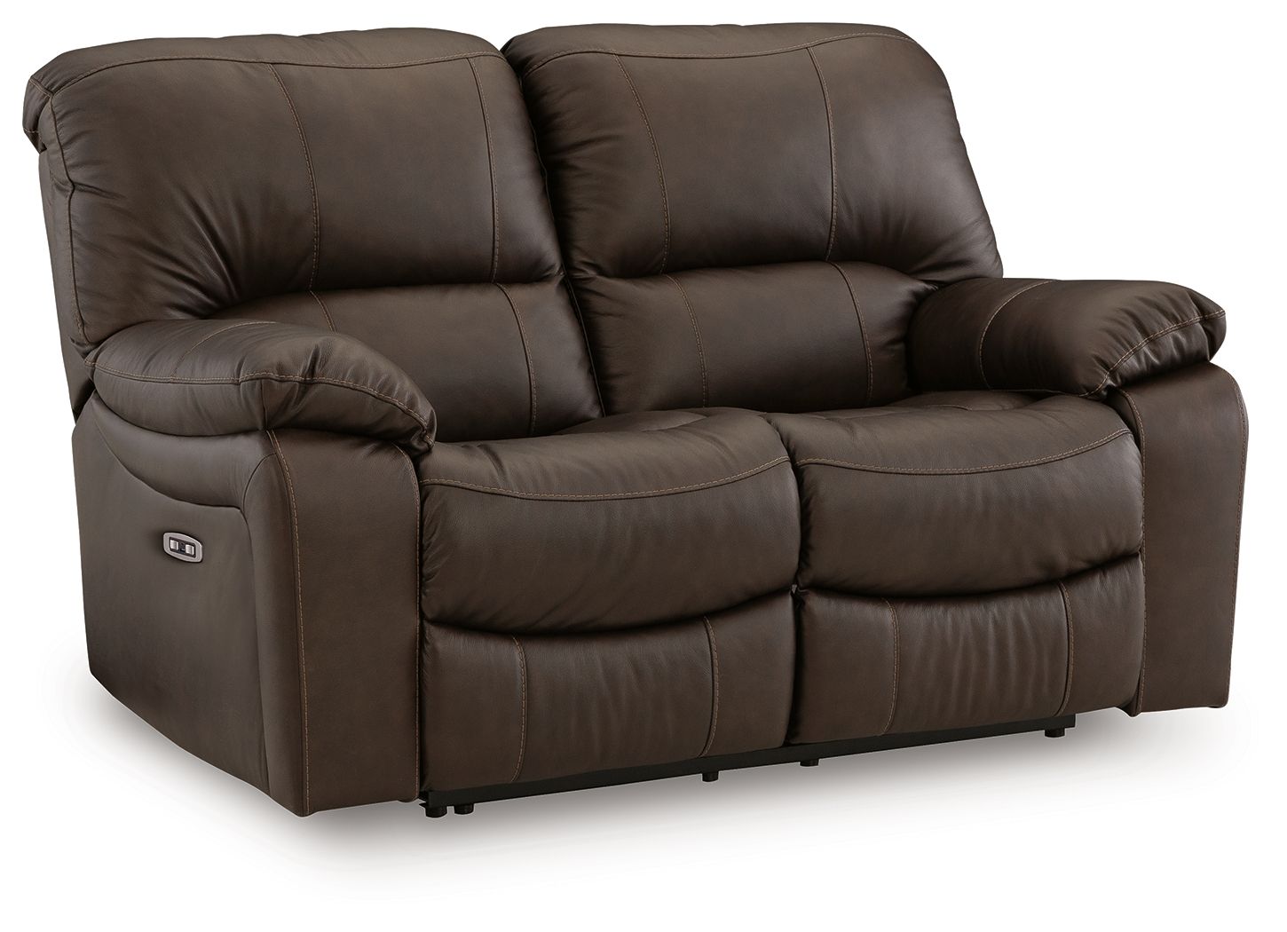 Ashley Furniture Leesworth - 3 Pc. - Power Reclining Sofa, Loveseat, Rocker Recliner - Dark Brown - Image 6