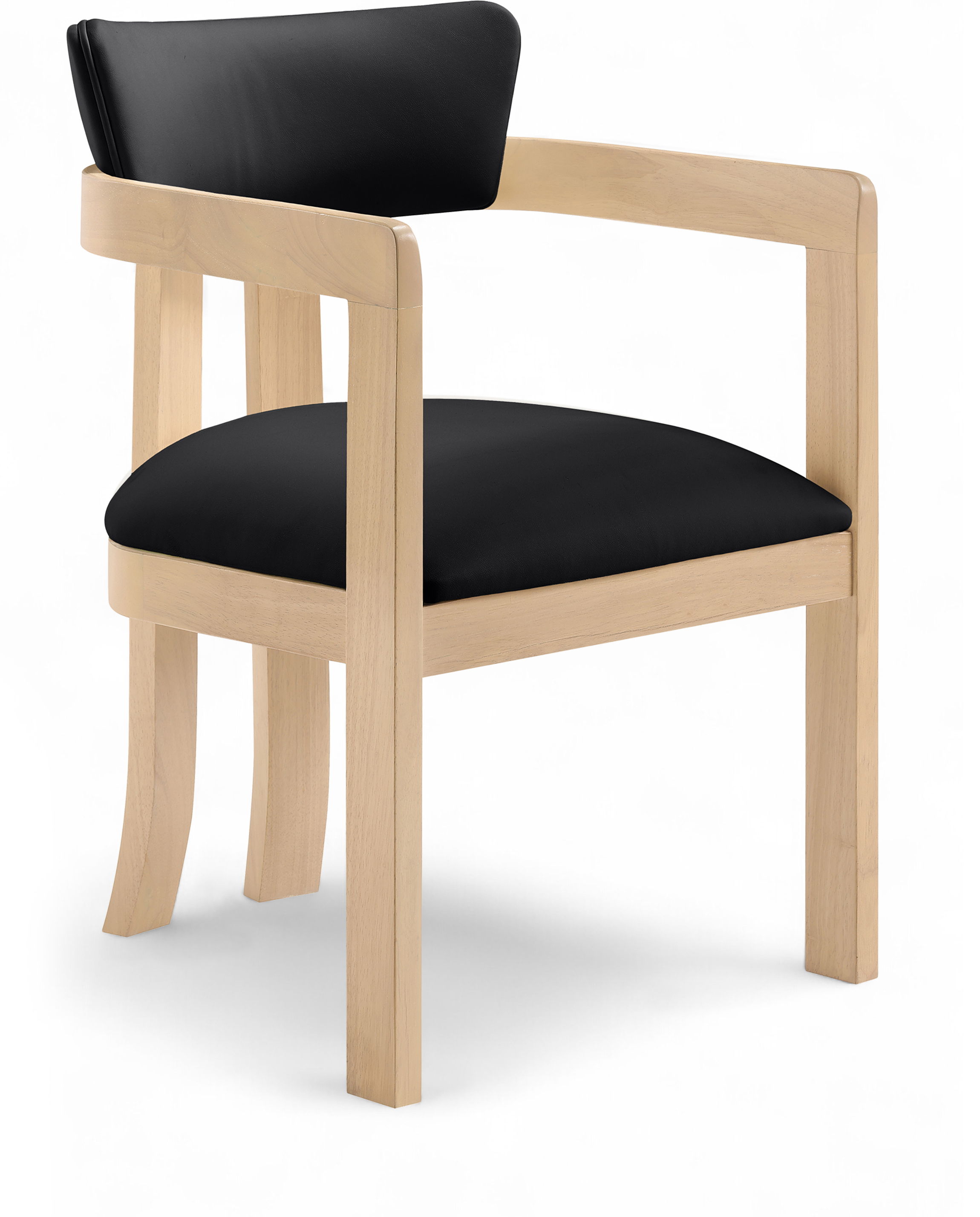 Lavrin - Vegan Leather Upholstered Dining Arm Chair (Set of 2) - Black