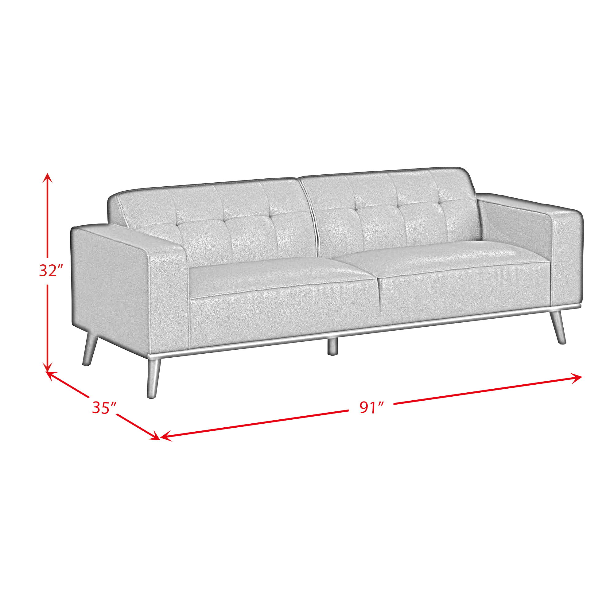 Destiny - Sofa With Wood Front - Pebble Brown