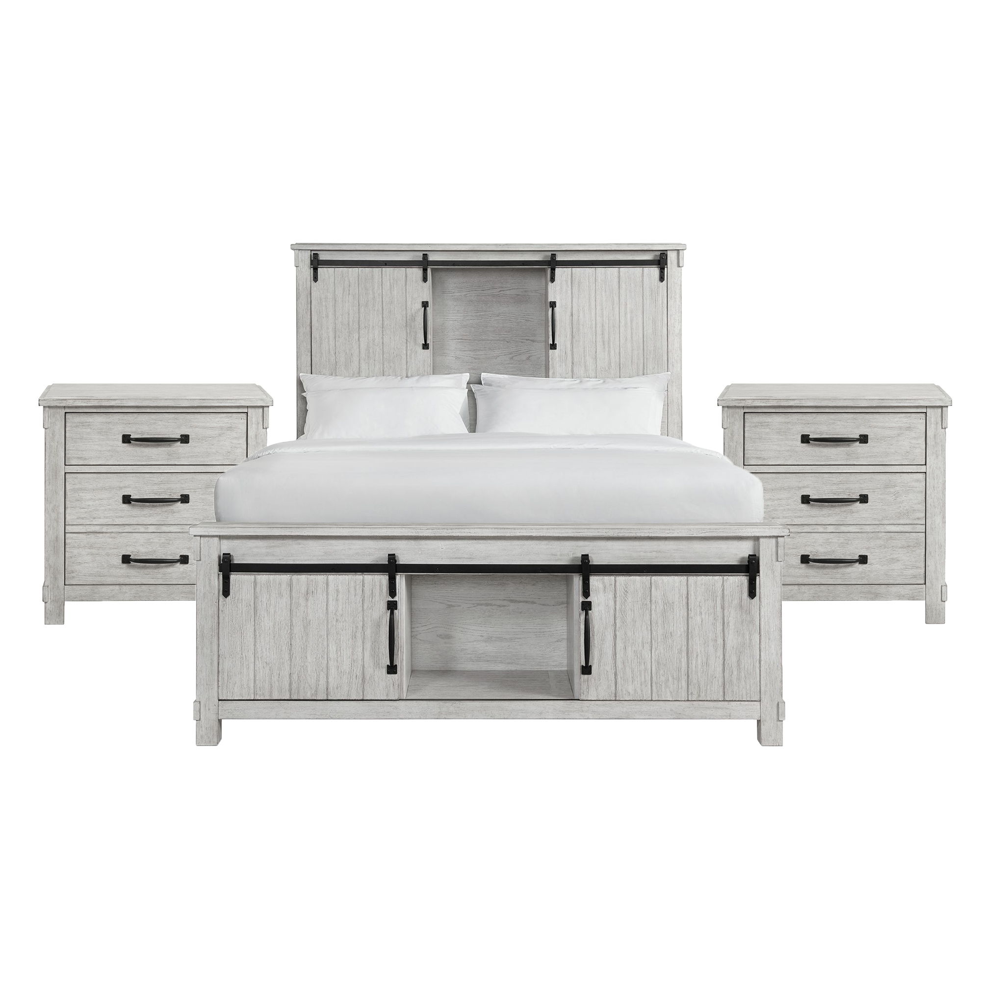 Queen · 3 Pc · Bedroom Set With 2 Nightstands