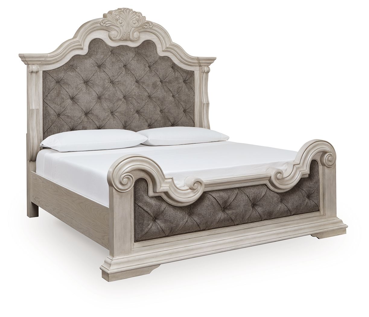 Bruchandi - King Upholstered Panel Bed - Antique White
