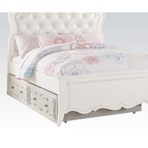 Edalene - Twin Trundle - Pearl White, white