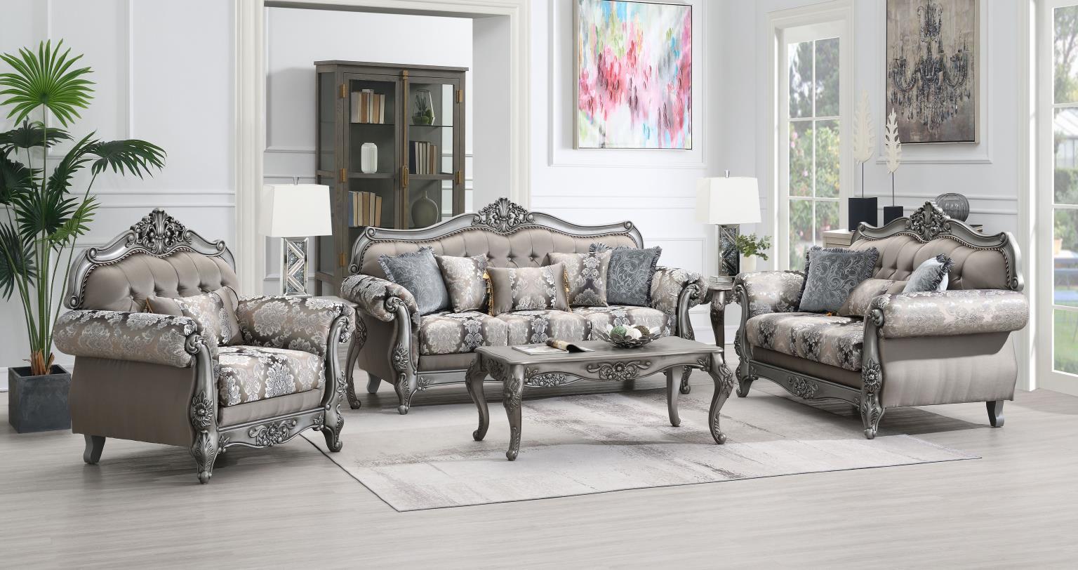 U203 - 3 Piece Living Room Set (Sofa, Loveseat, Chair) - Gray