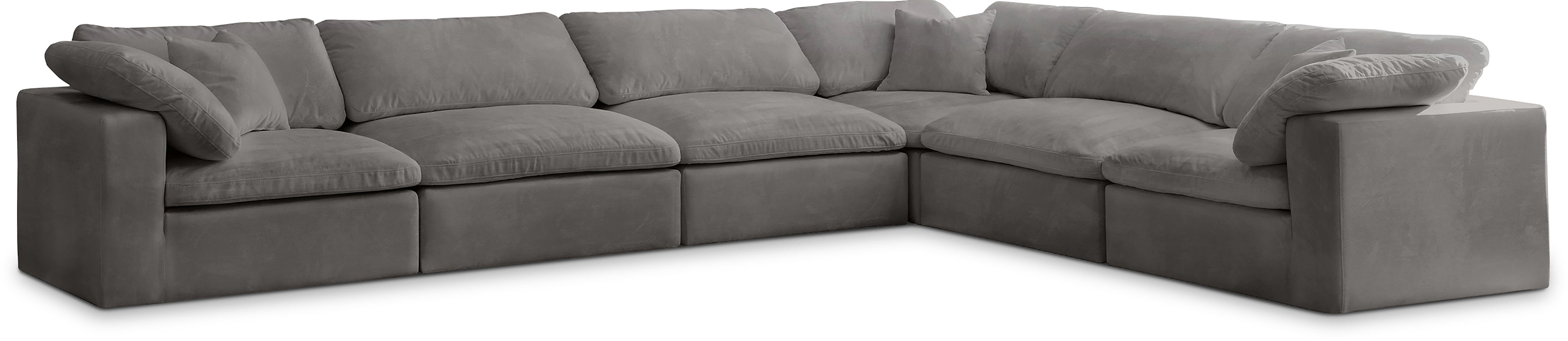 Cozy - 6 Piece Modular Corner Sectional - Gray