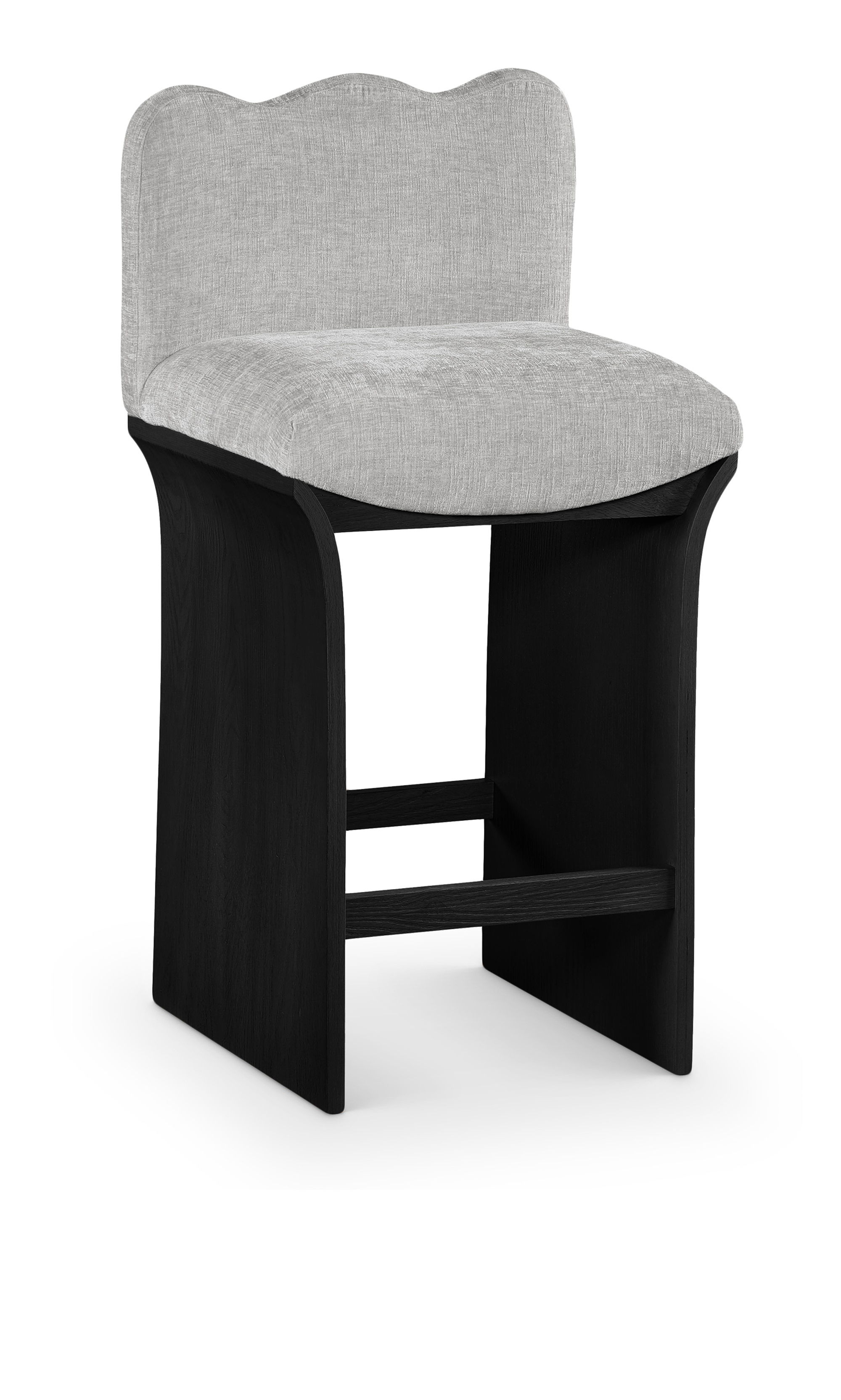 Shaw - Chenille Fabric Upholstered Counter Stool - Gray