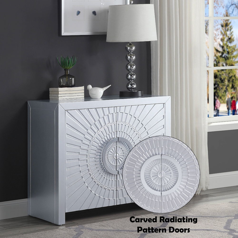 Cicero - Console Cabinet - Platinum, white, view 6