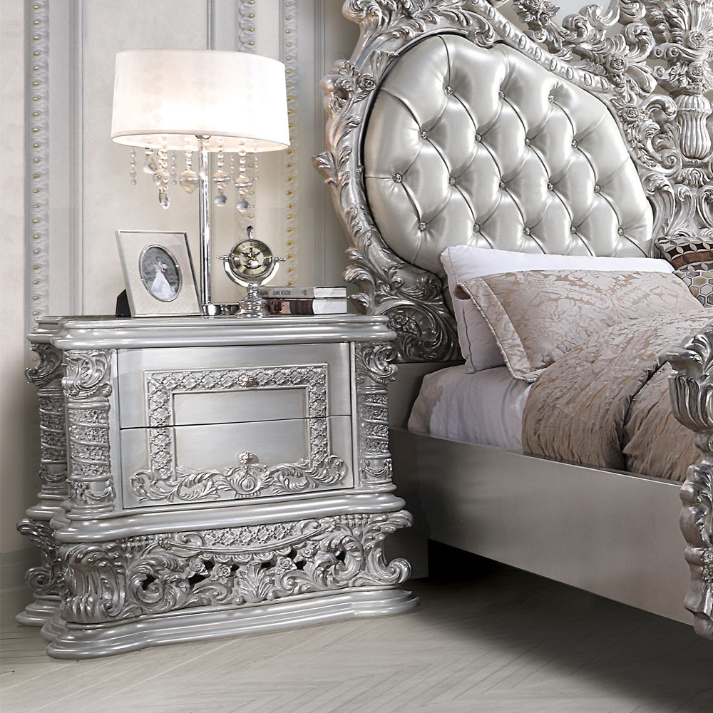 Valkyrie - Nightstand - Antique Platinum, silver