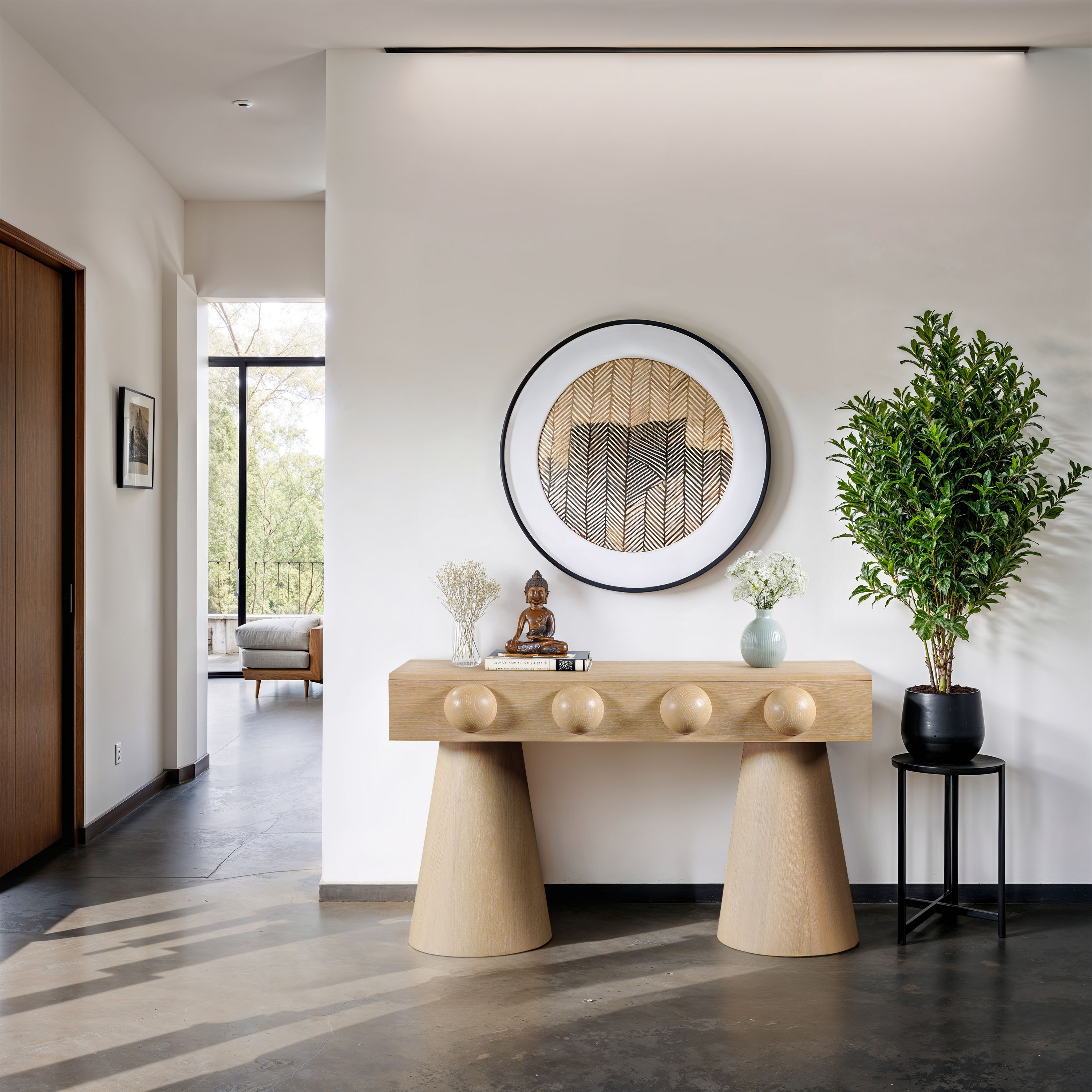 Bracciano - Oak Veneer Console Table - Natural