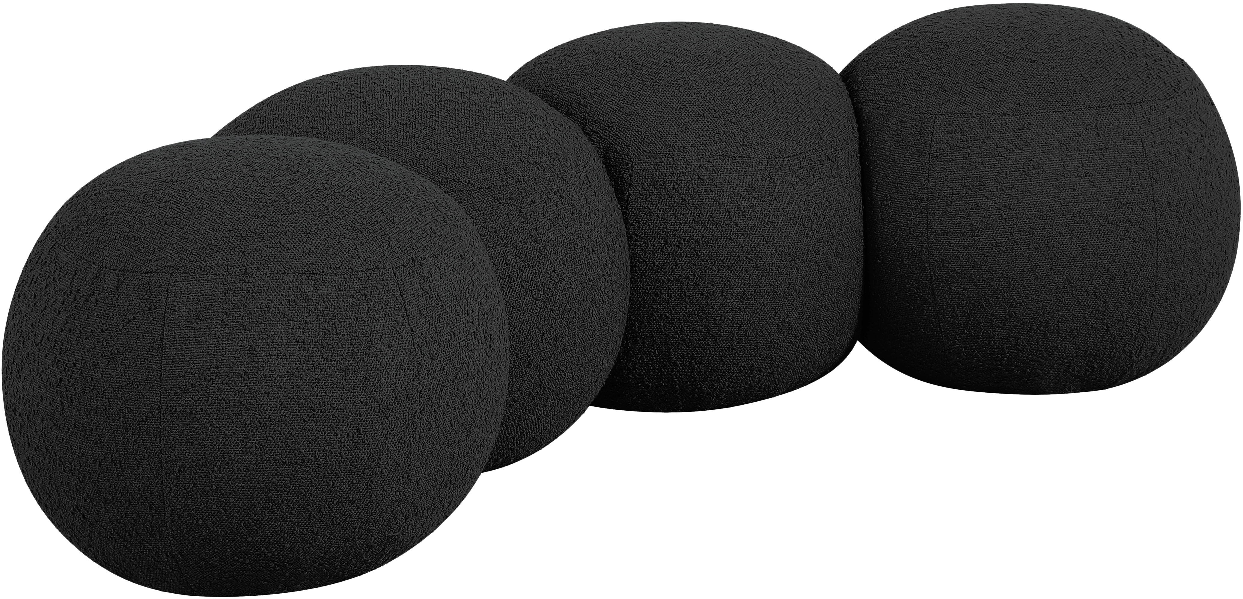 Apollo - 65" Boucle Fabric Bench - Black