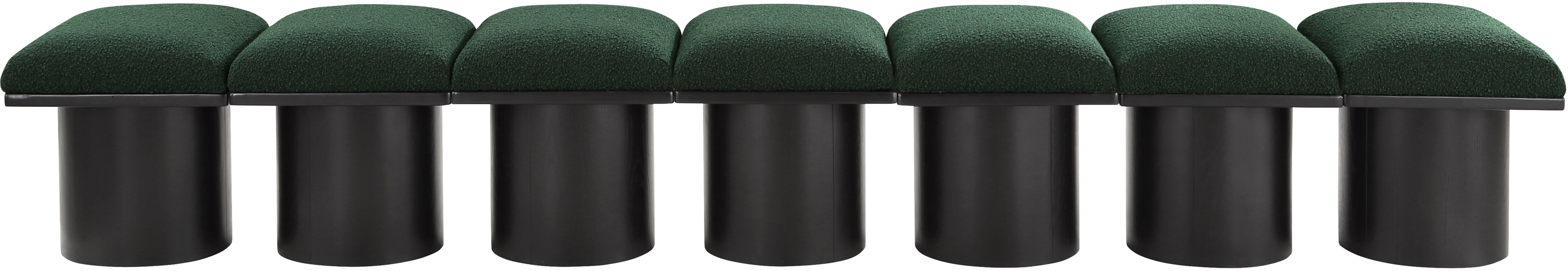 Pavilion - 108.5" 7 Piece Modular Bench With Black Base - Green