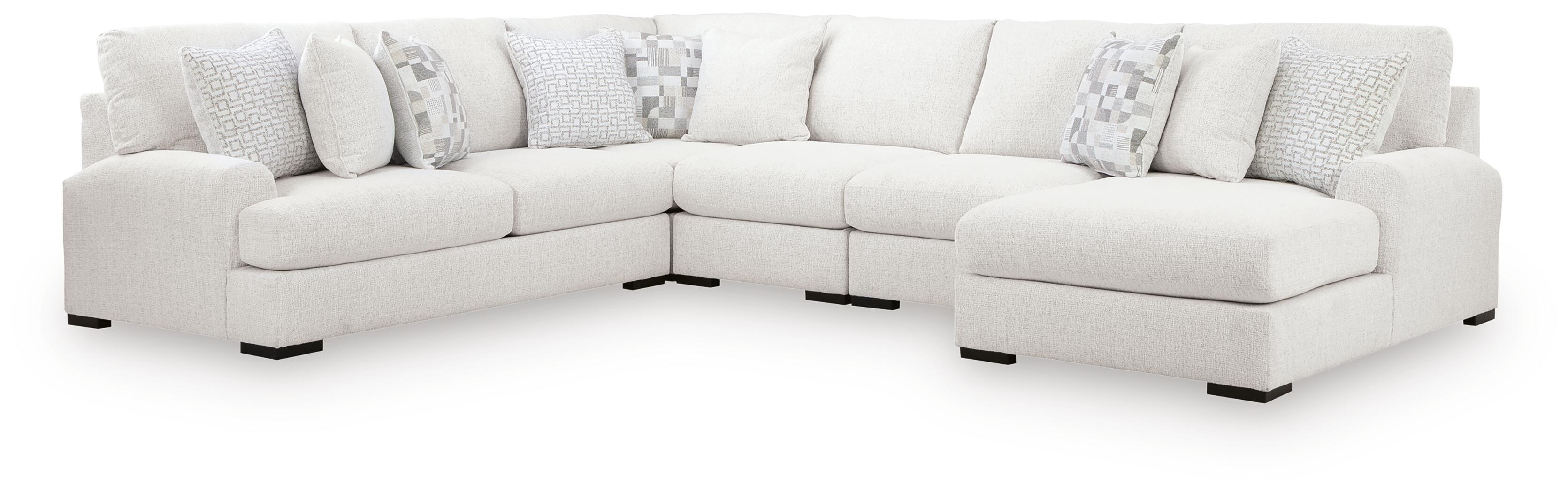 Misty-Lakes – 5-Piece Sectional With RAF Corner Chaise – Chalk