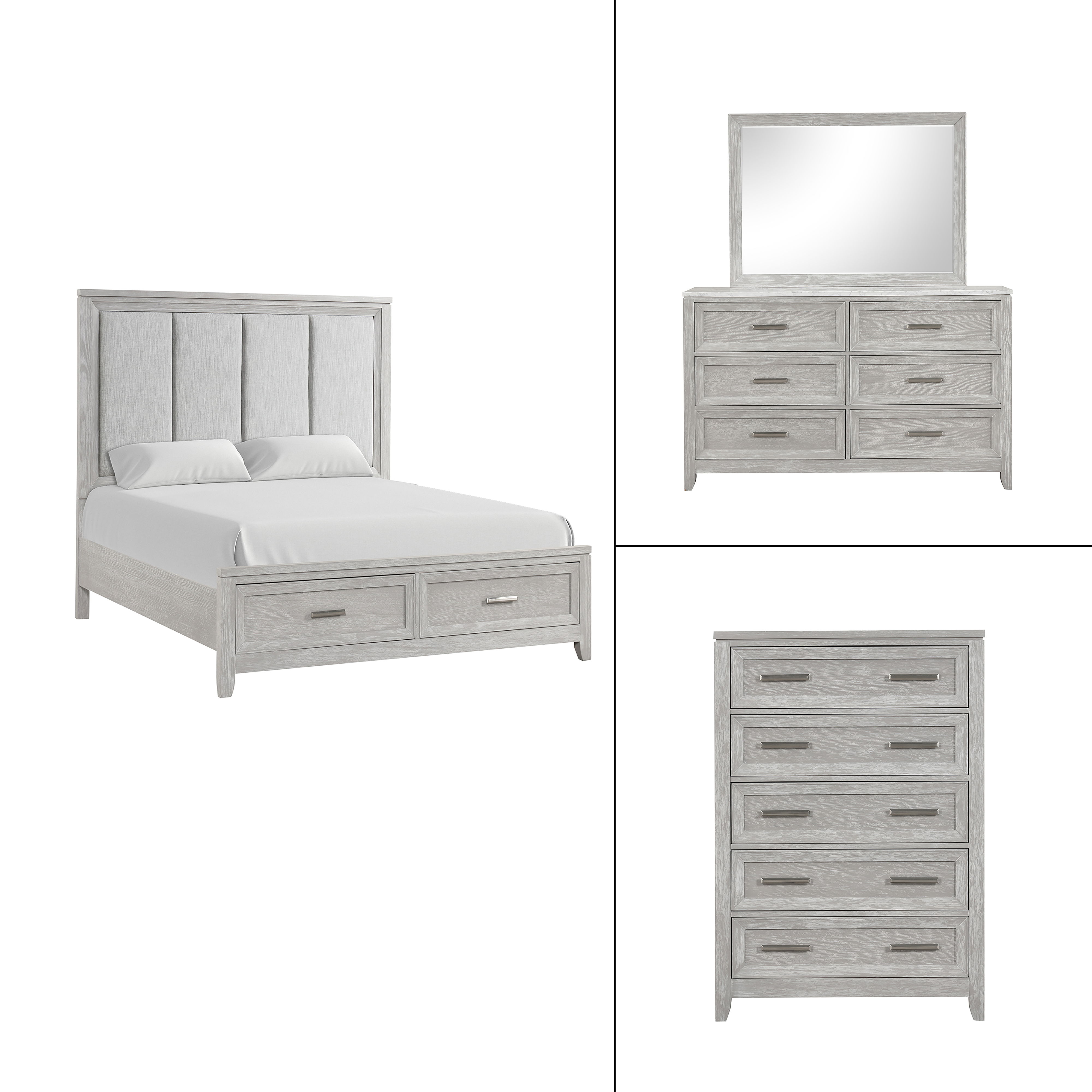 Queen · 4 Pc · Bed & Dresser & Mirror & Chest