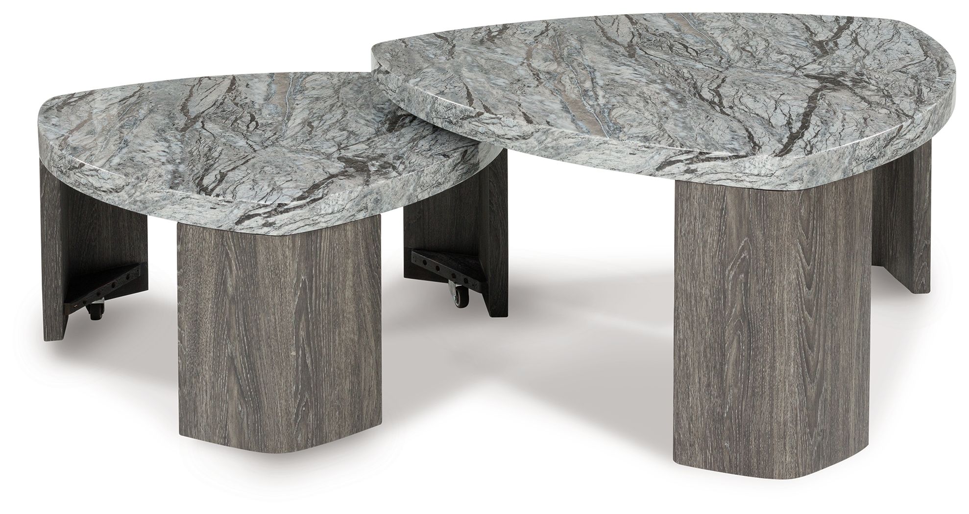 Ashley Furniture Surmour - Stacked Cocktail Table - Gray / Brown - Image 4