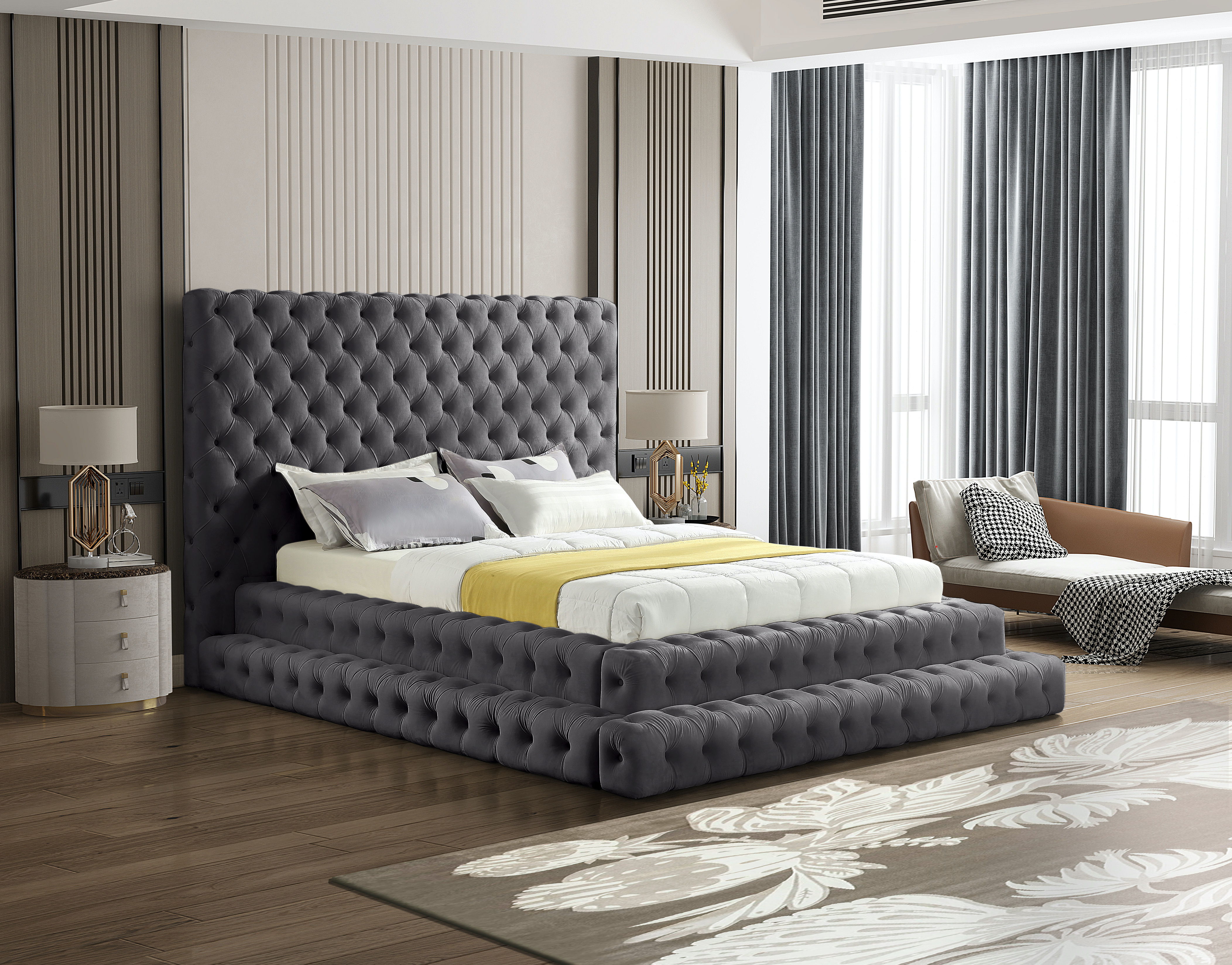 Revel - Queen Bed - Gray