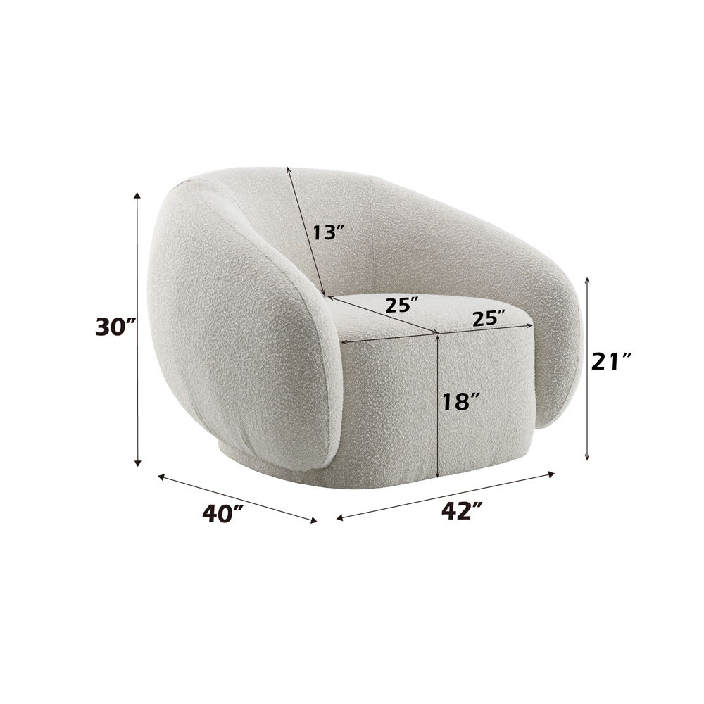 Isabel - Chair With Swivel - Beige Boucle, beige, view 8